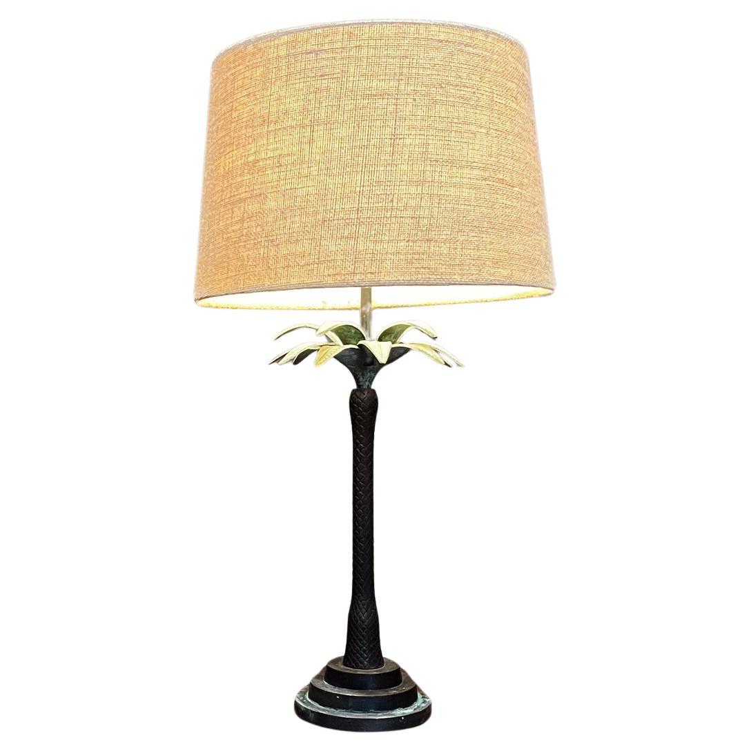 Lampe de bureau Maitland Smith en faux bronze des années 1980