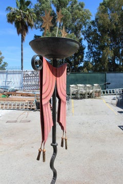 1980s Sun and Mirror Iron Standing Lamp