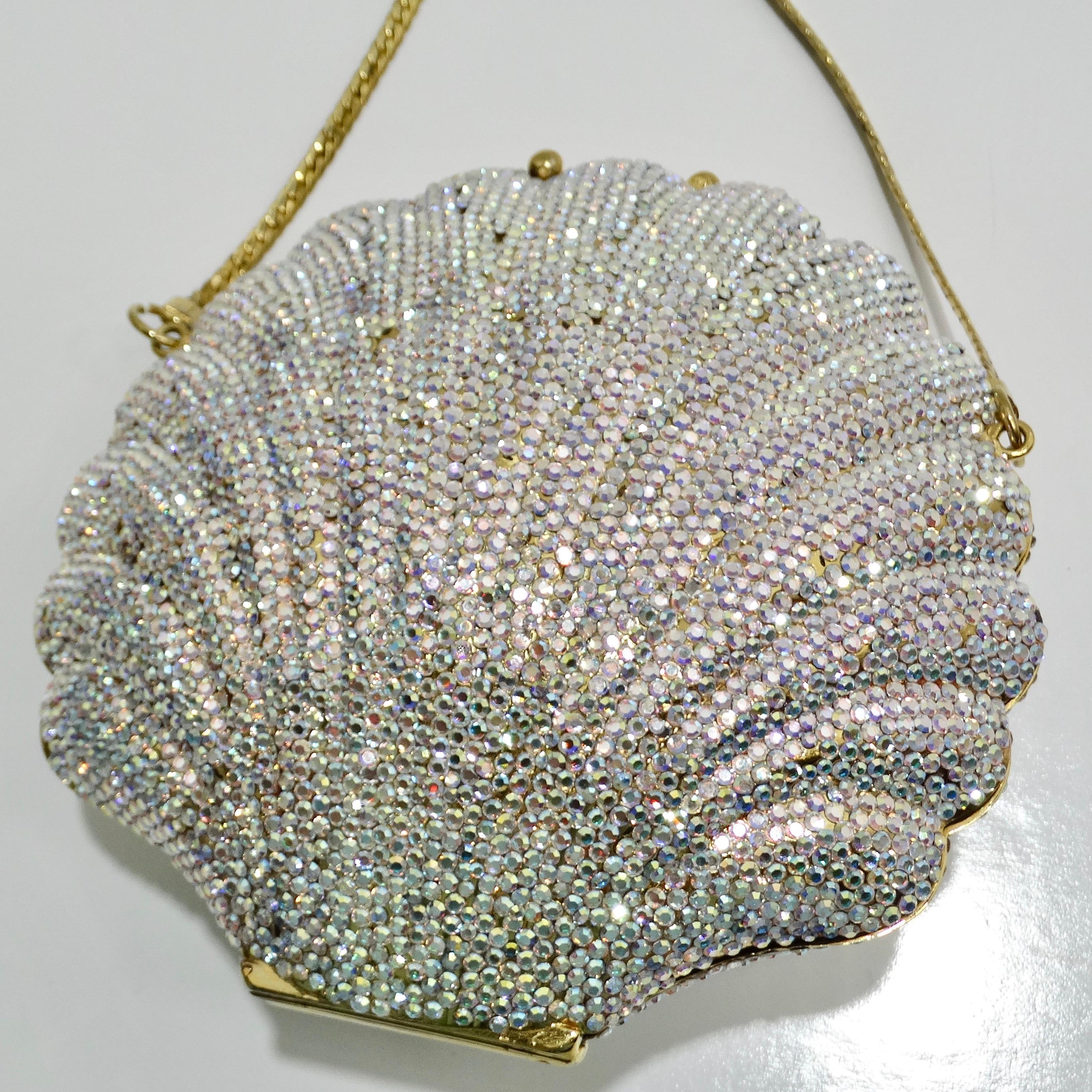 1980s Swarovski Crystal Sea Shell Handbag For Sale 1