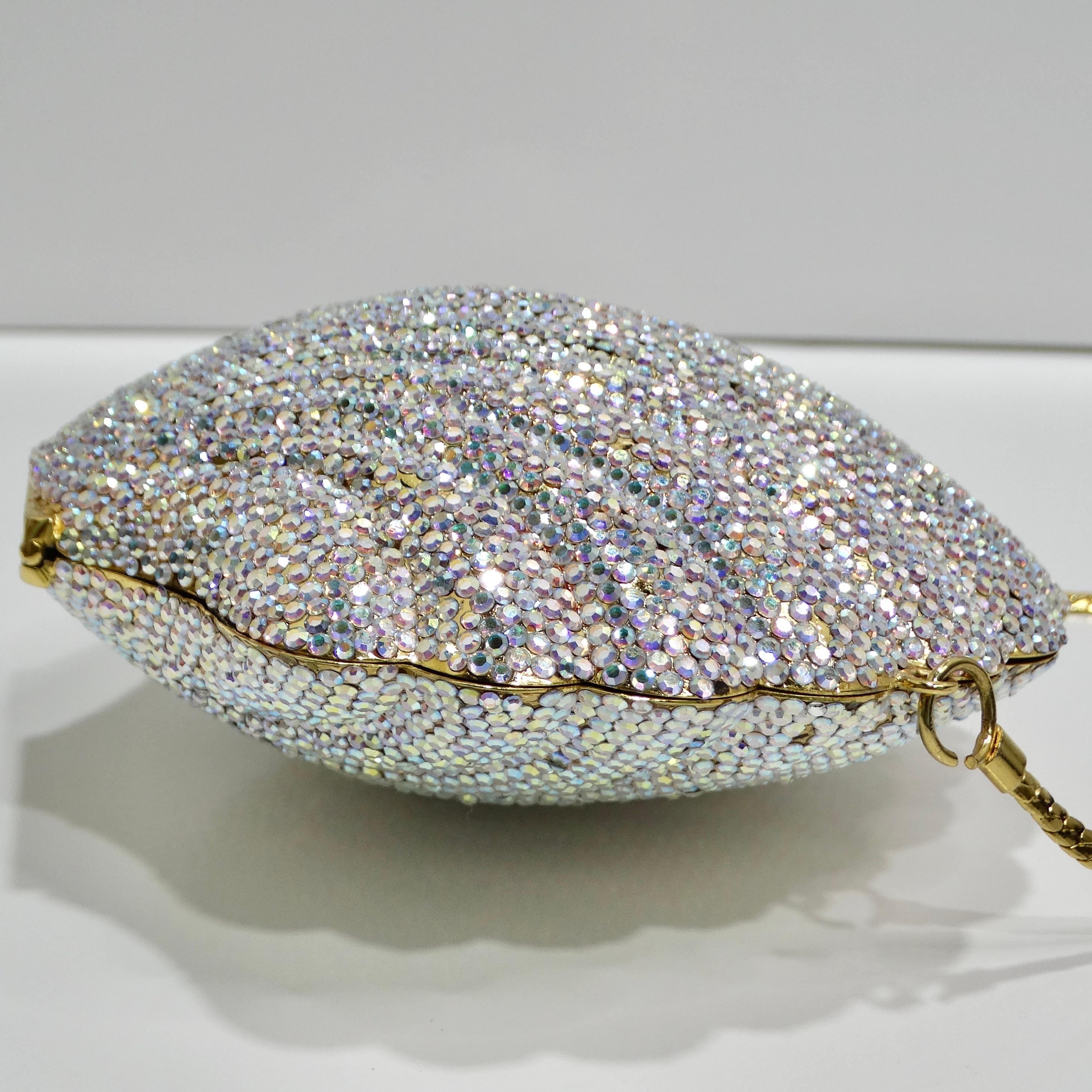 1980s Swarovski Crystal Sea Shell Handbag For Sale 2