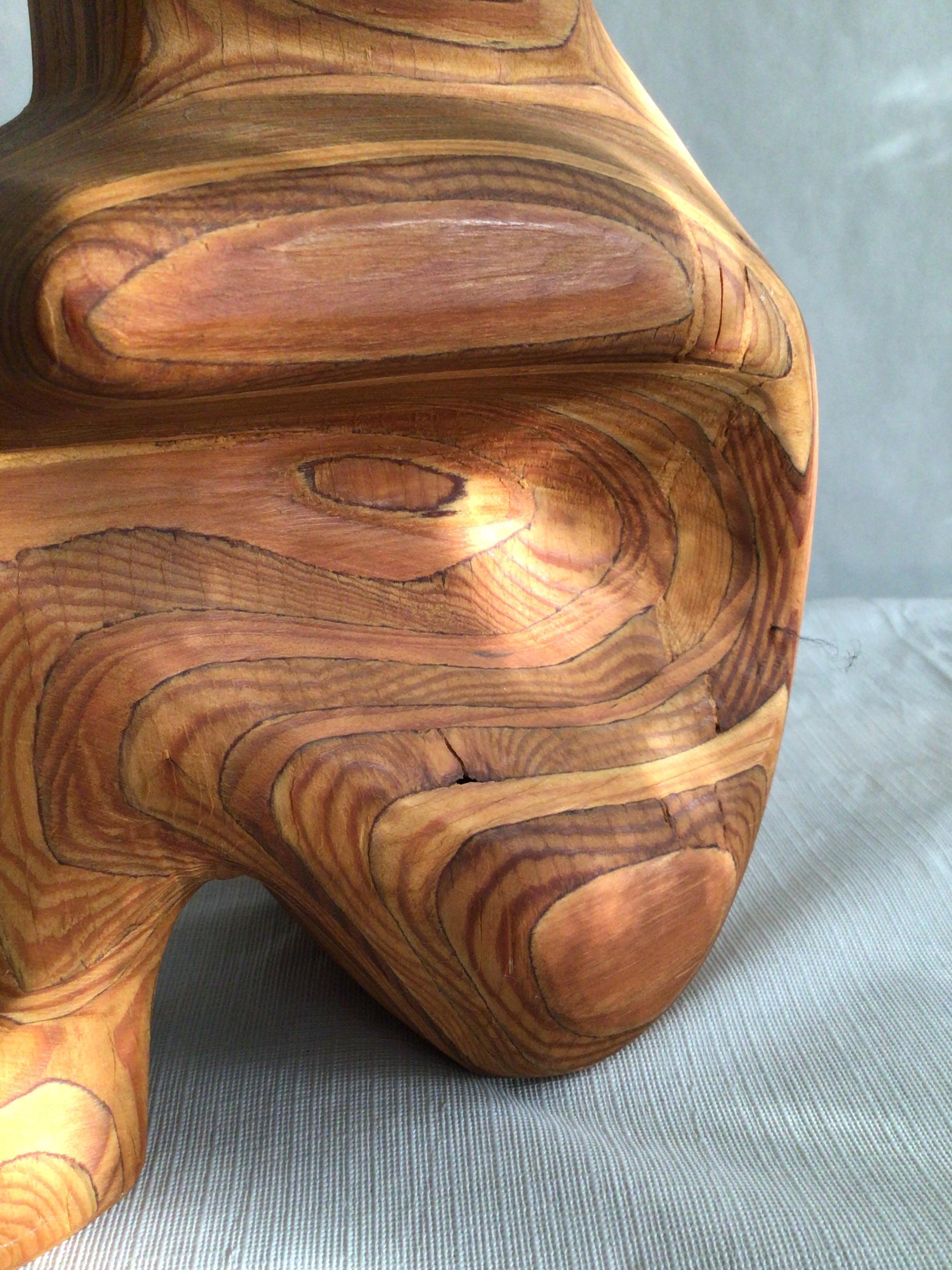 1980s Swirled Wood Sculptural Bookends For Sale 5