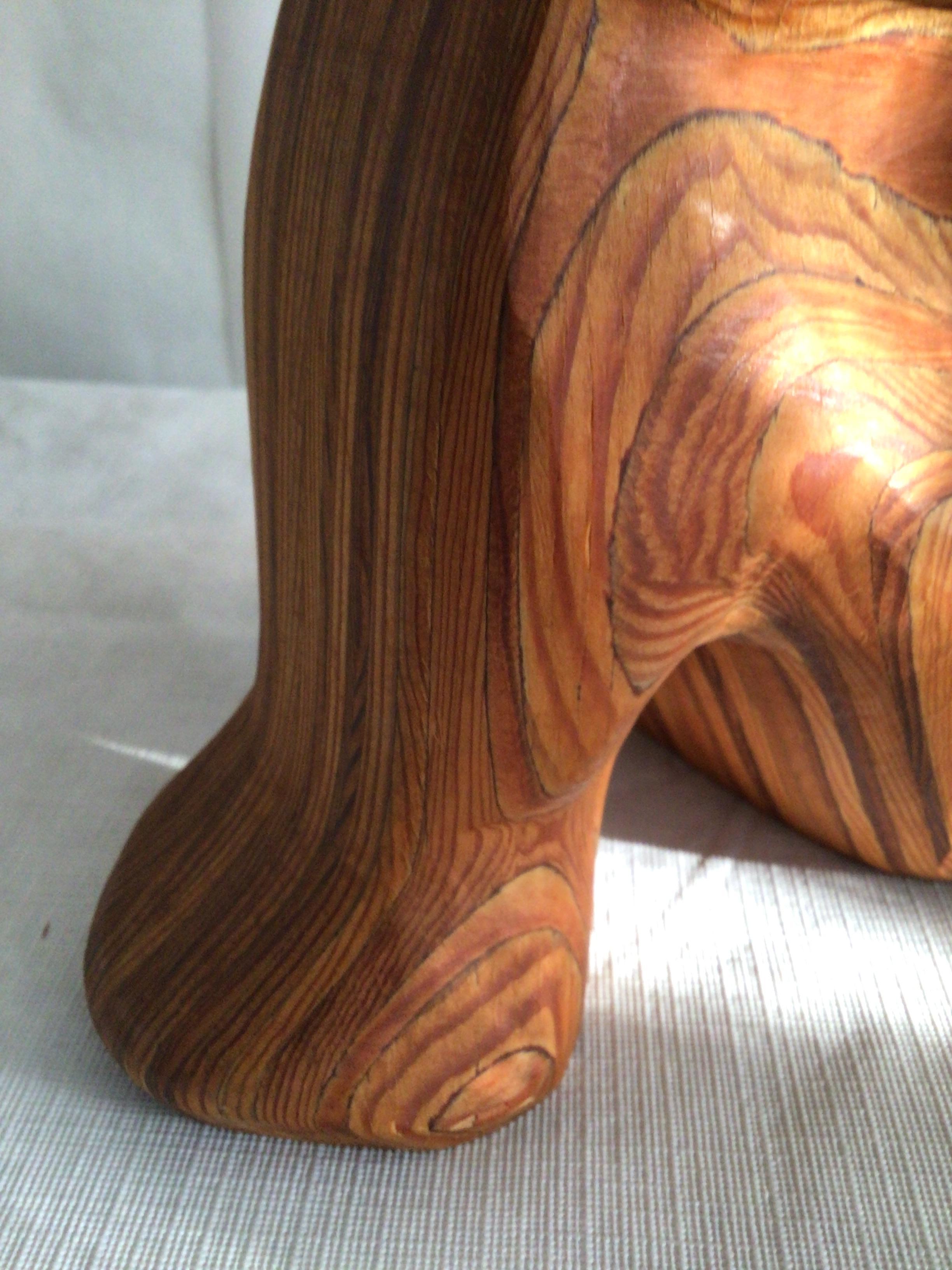 1980s Swirled Wood Sculptural Bookends For Sale 6