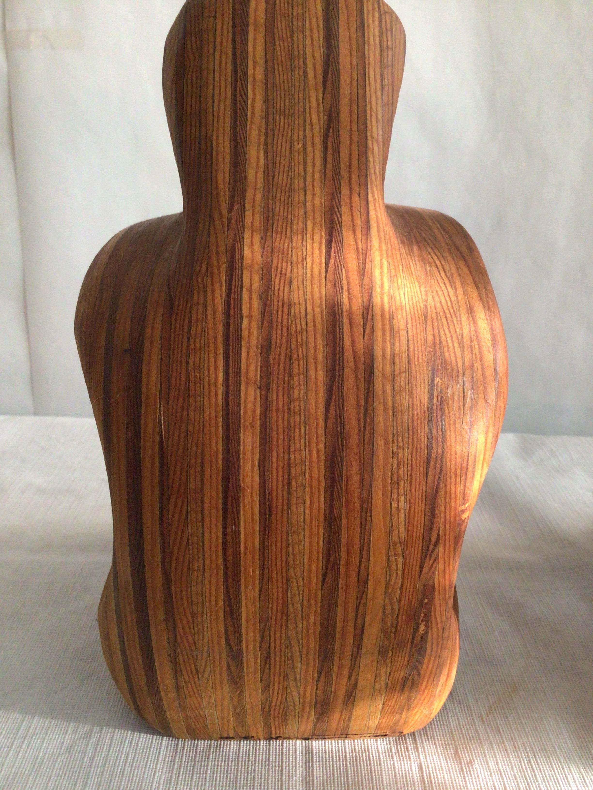 1980s Swirled Wood Sculptural Bookends For Sale 7