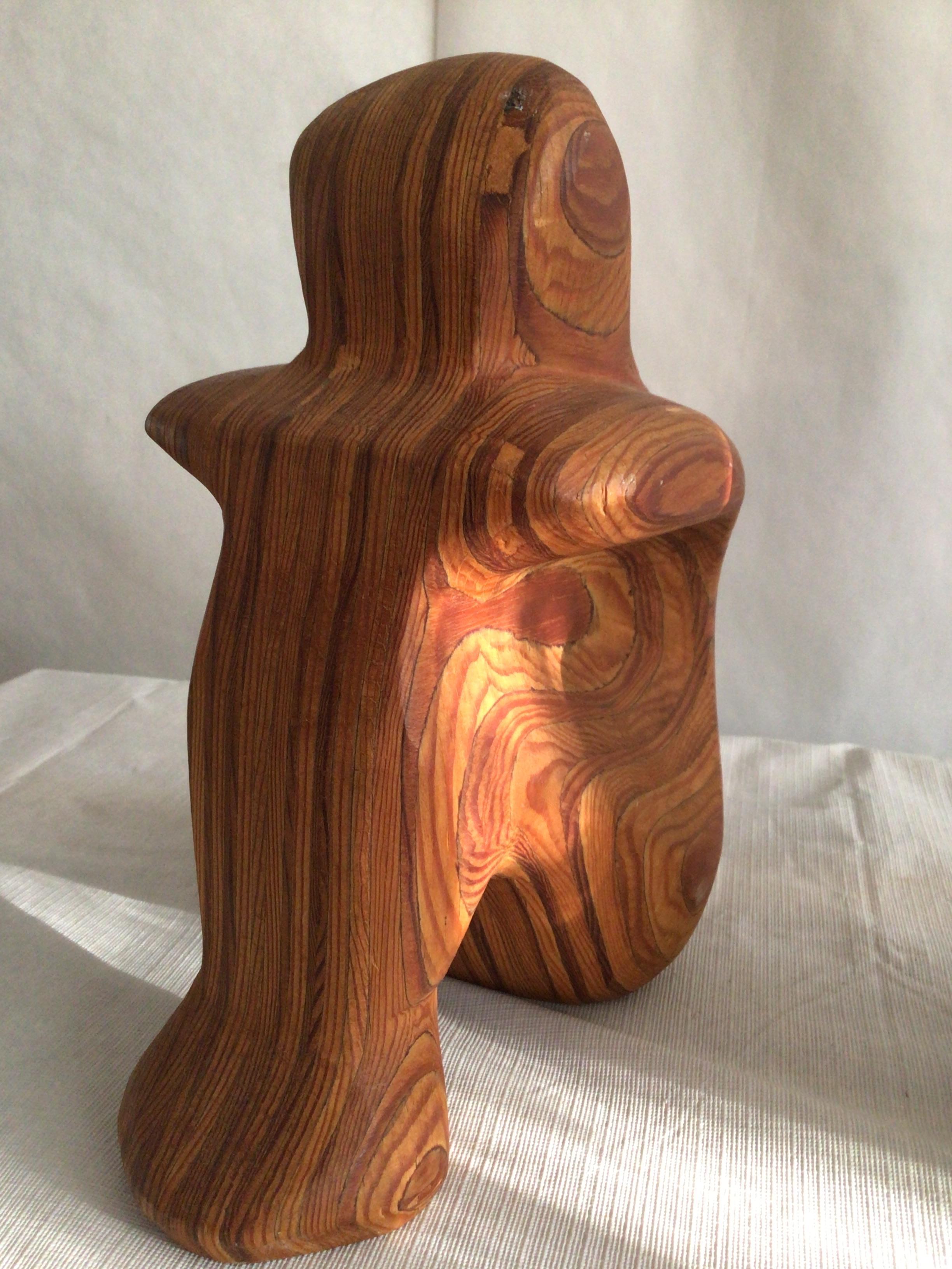 1980s Swirled Wood Sculptural Bookends For Sale 2