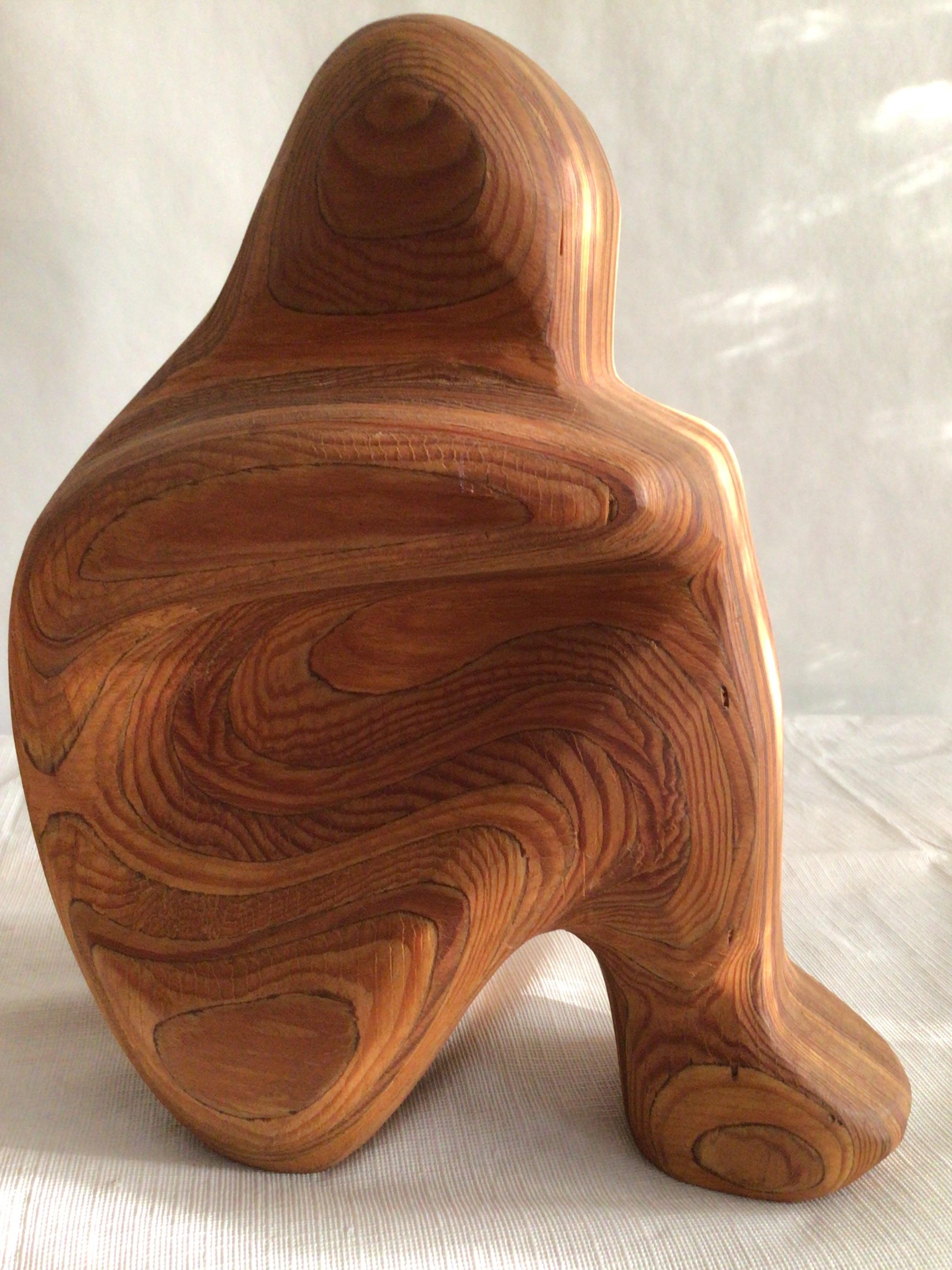 1980s Swirled Wood Sculptural Bookends For Sale 3