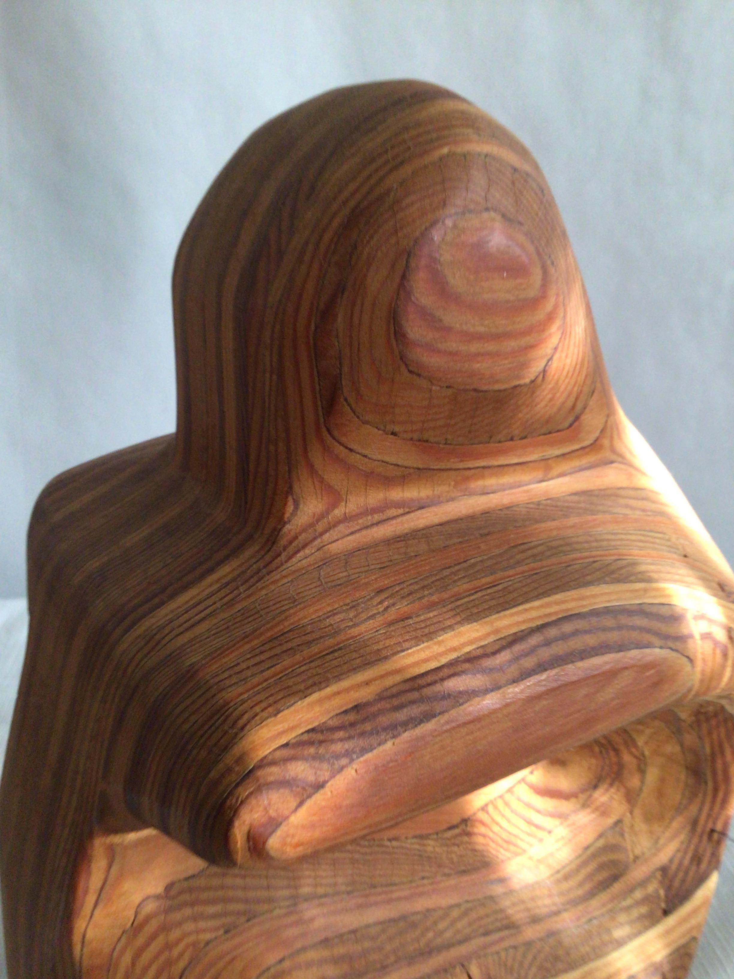 1980s Swirled Wood Sculptural Bookends For Sale 4