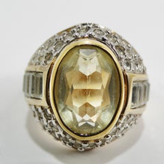 1980s Synthetic Citrine 18k Gold Plated Ring