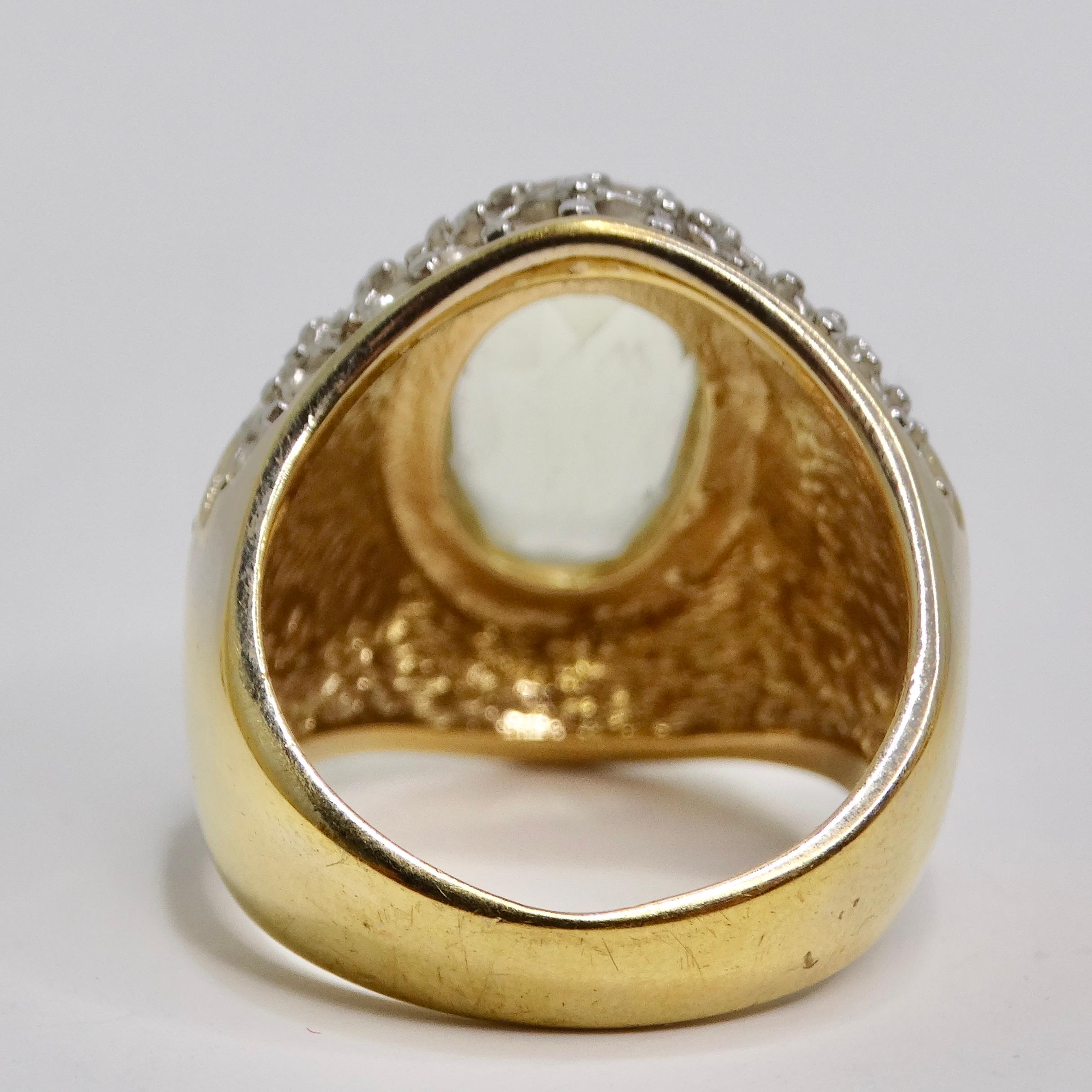 Women's or Men's 1980s Synthetic Citrine 18k Gold Plated Ring For Sale