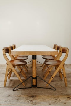 1980's table and 6 chairs, by French designer Marc Held