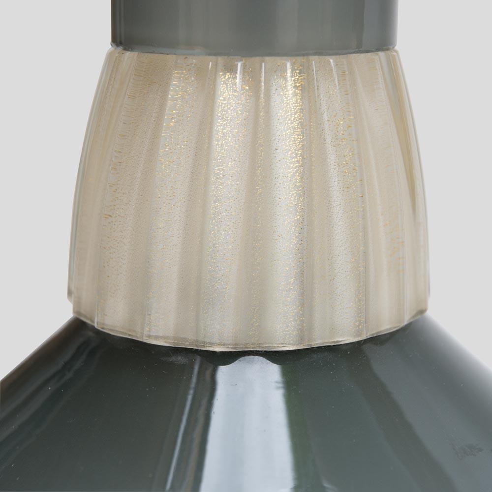 Italian 1980s Table Lamp Blown Fume Grey and Clear Glass with Gold Inclusions Murano