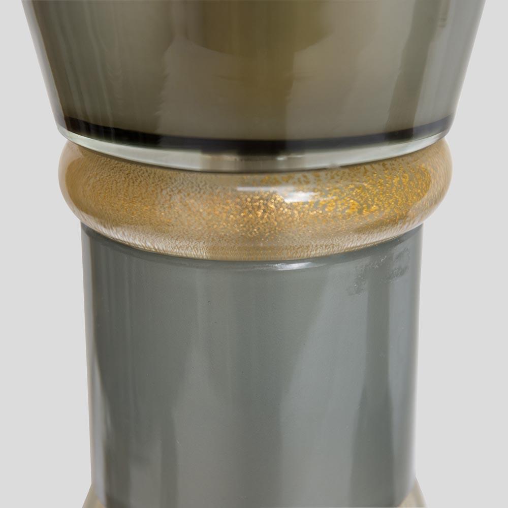 1980s Table Lamp Blown Fume Grey and Clear Glass with Gold Inclusions Murano In Good Condition In London, GB