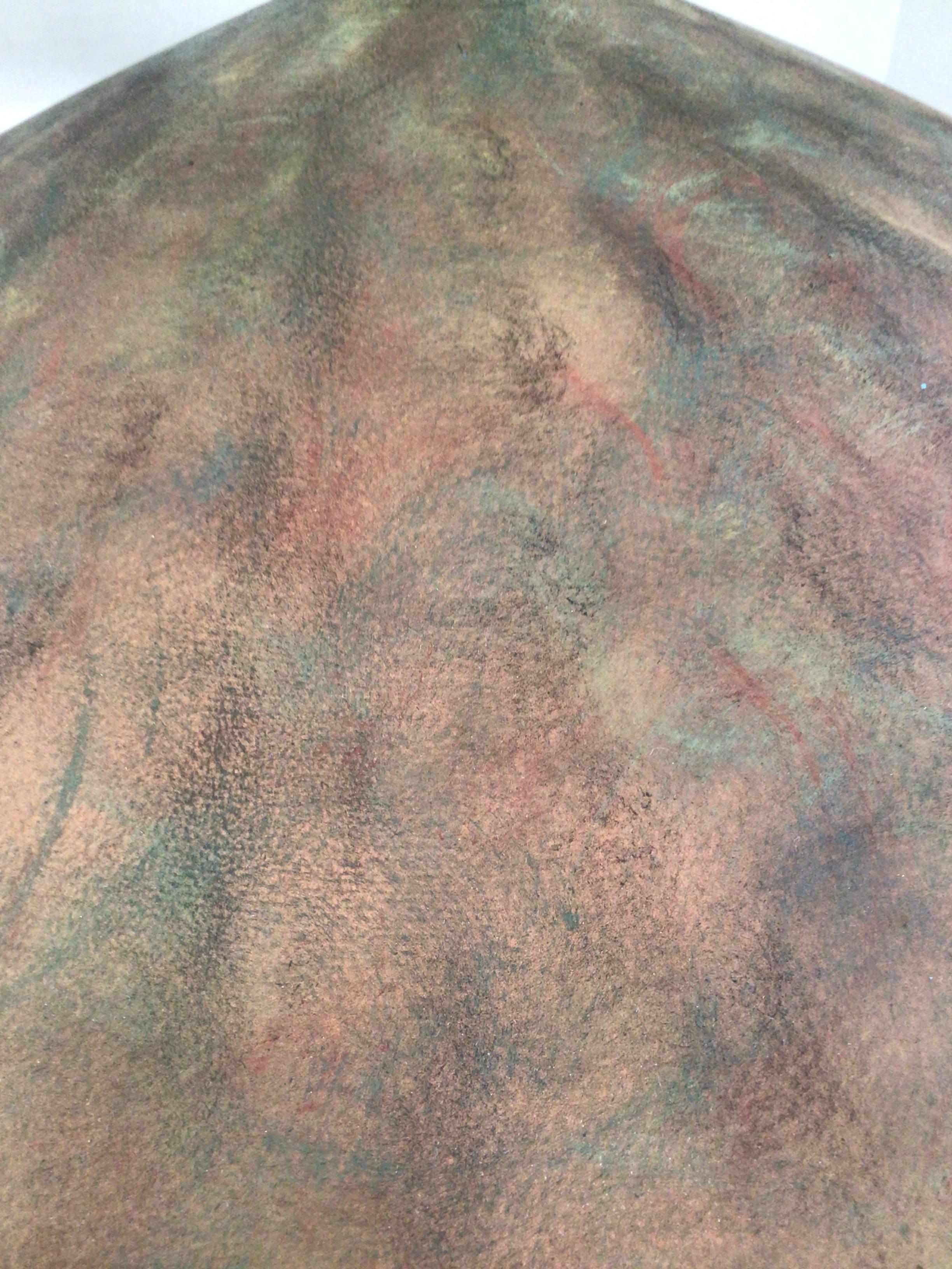 Fine XX secolo Lampada da tavolo degli anni '80 con paralume in tiglio patinato in vendita