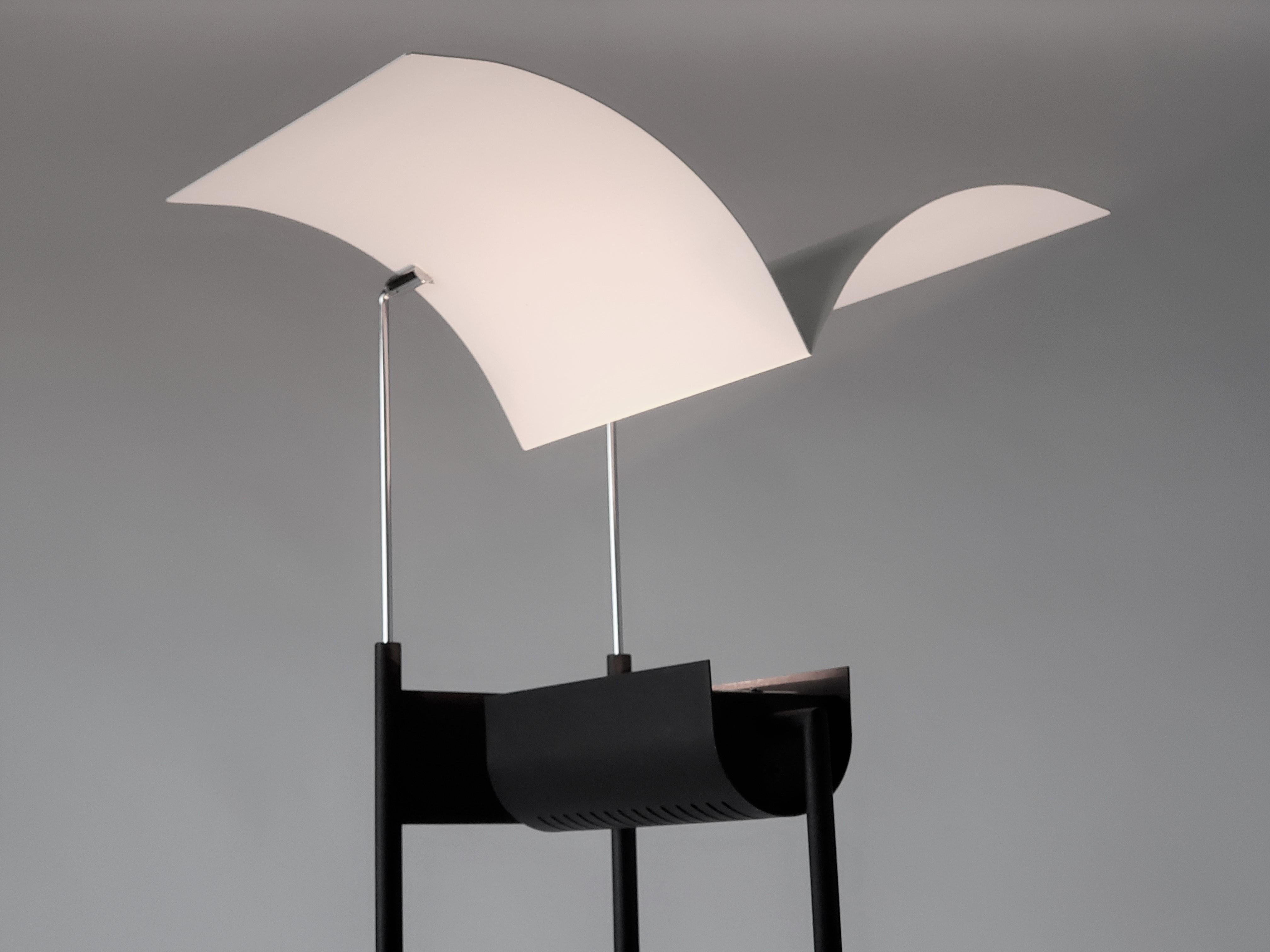 1980s Tall Halogen Floor Lamp 'Bird in Flight', Italy 3