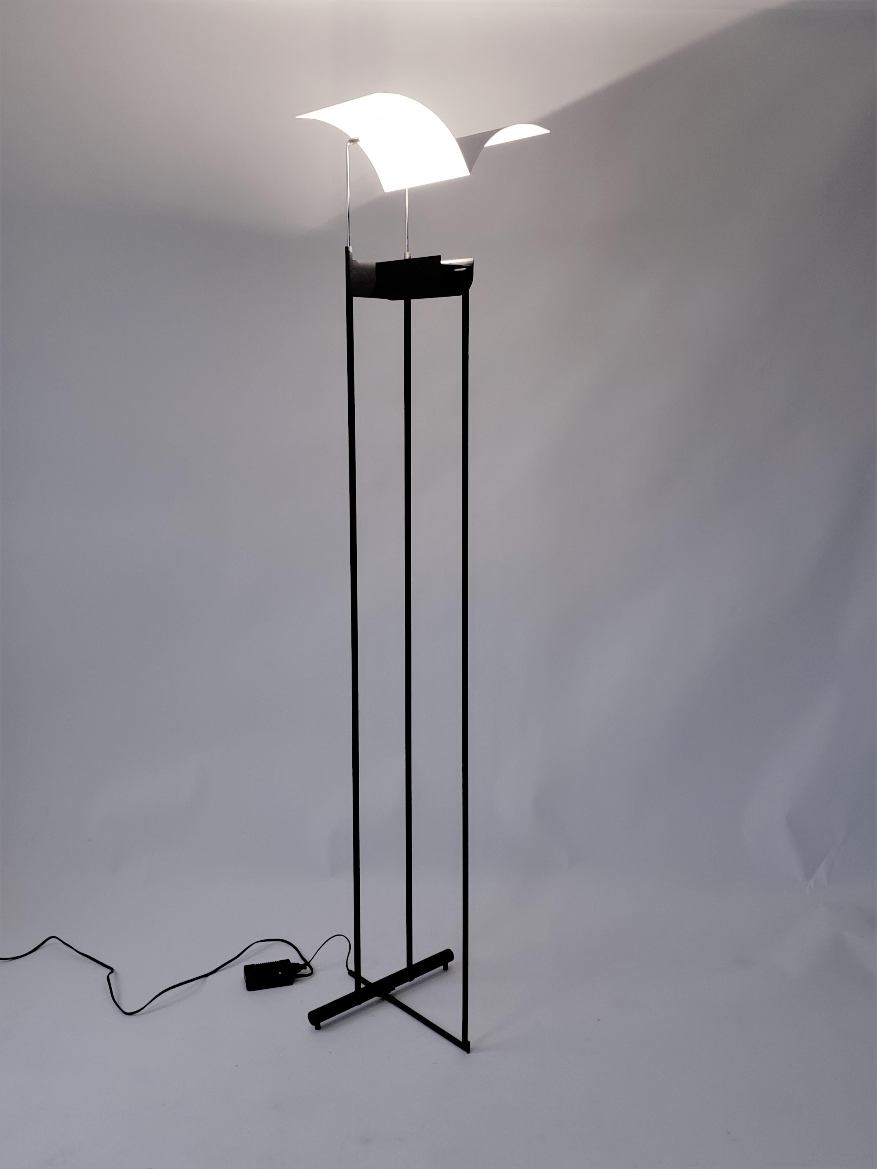 1980s Tall Halogen Floor Lamp 'Bird in Flight', Italy 7
