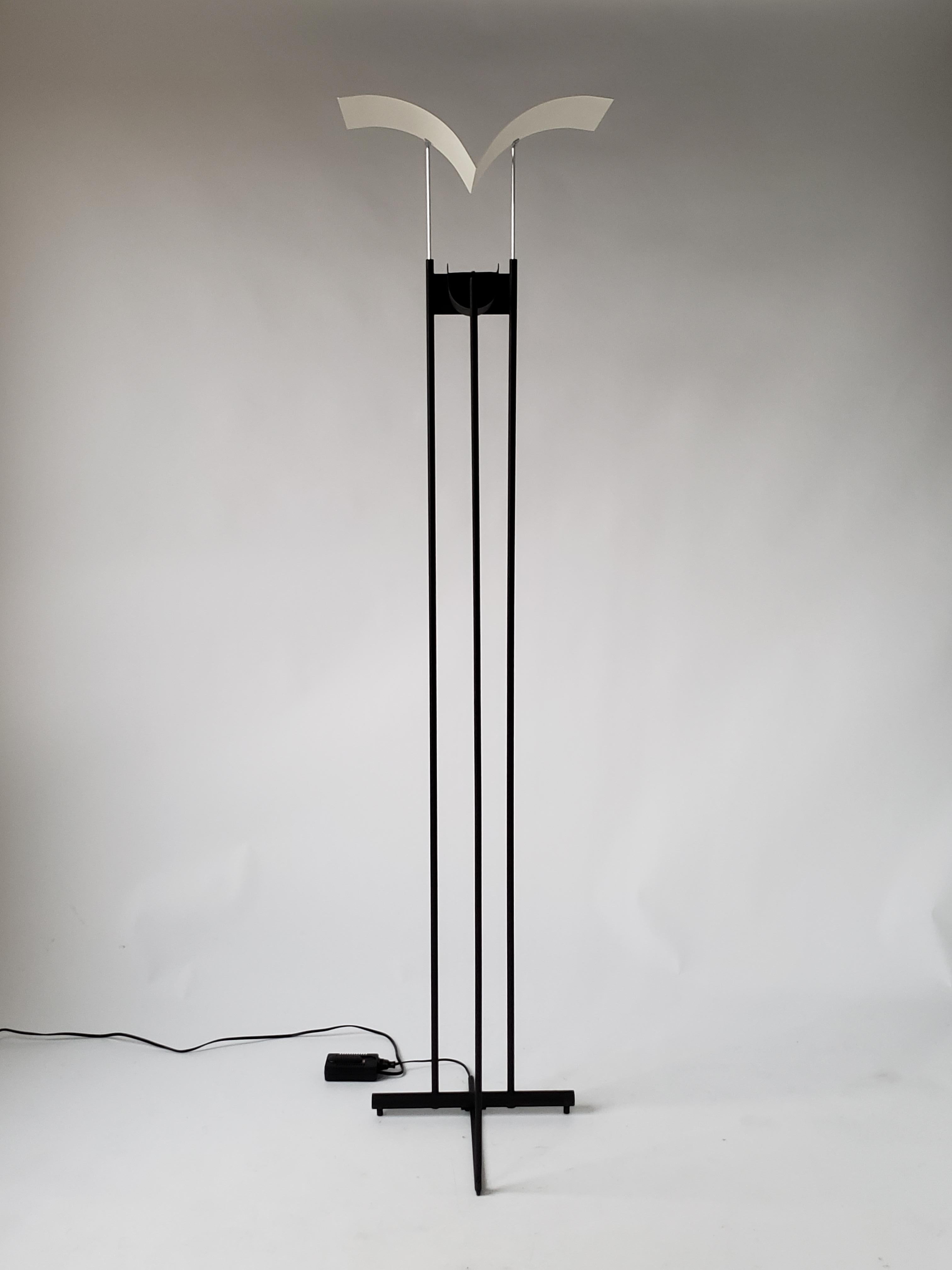 Modern 1980s Tall Halogen Floor Lamp 'Bird in Flight', Italy