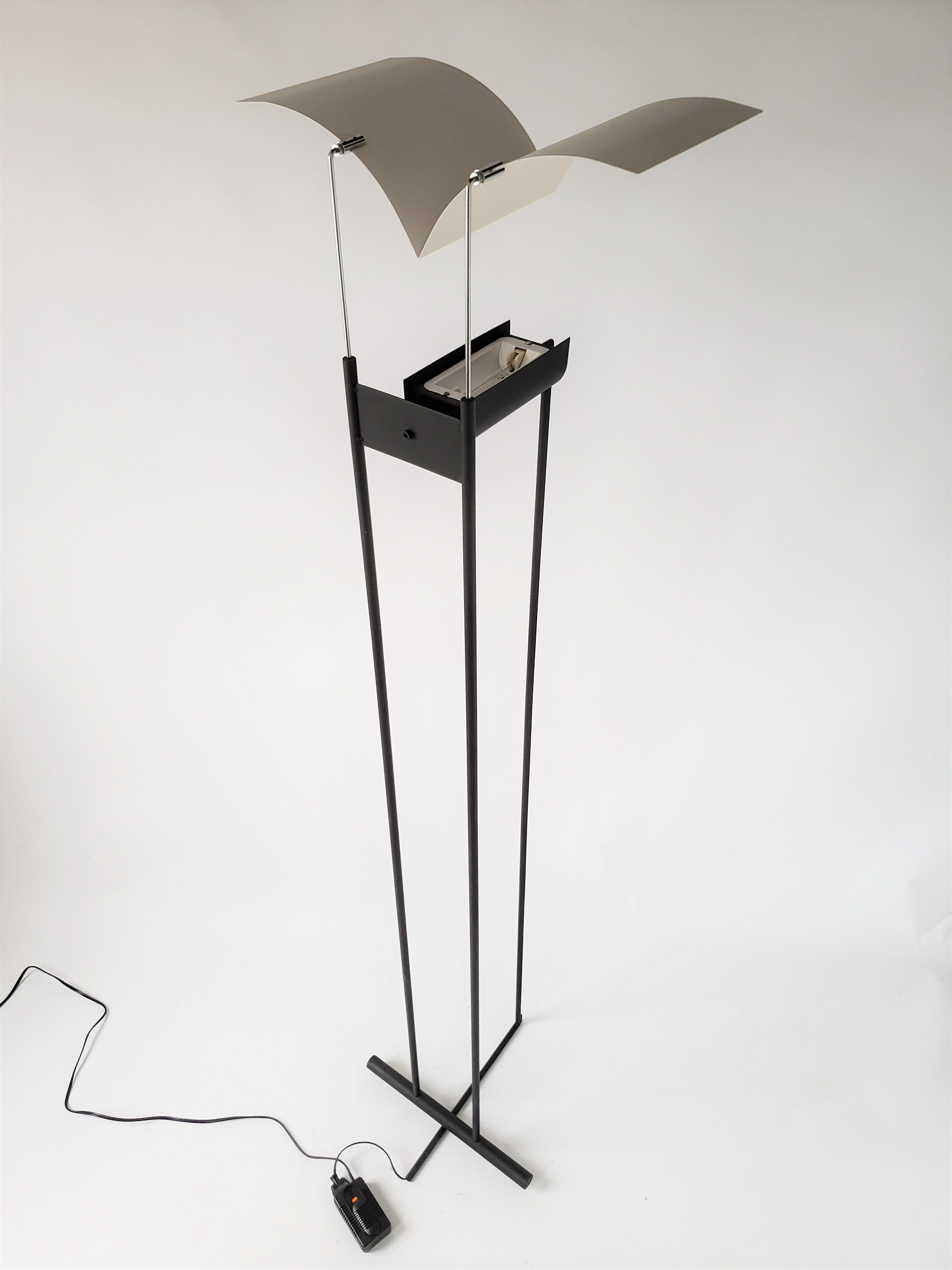 Italian 1980s Tall Halogen Floor Lamp 'Bird in Flight', Italy