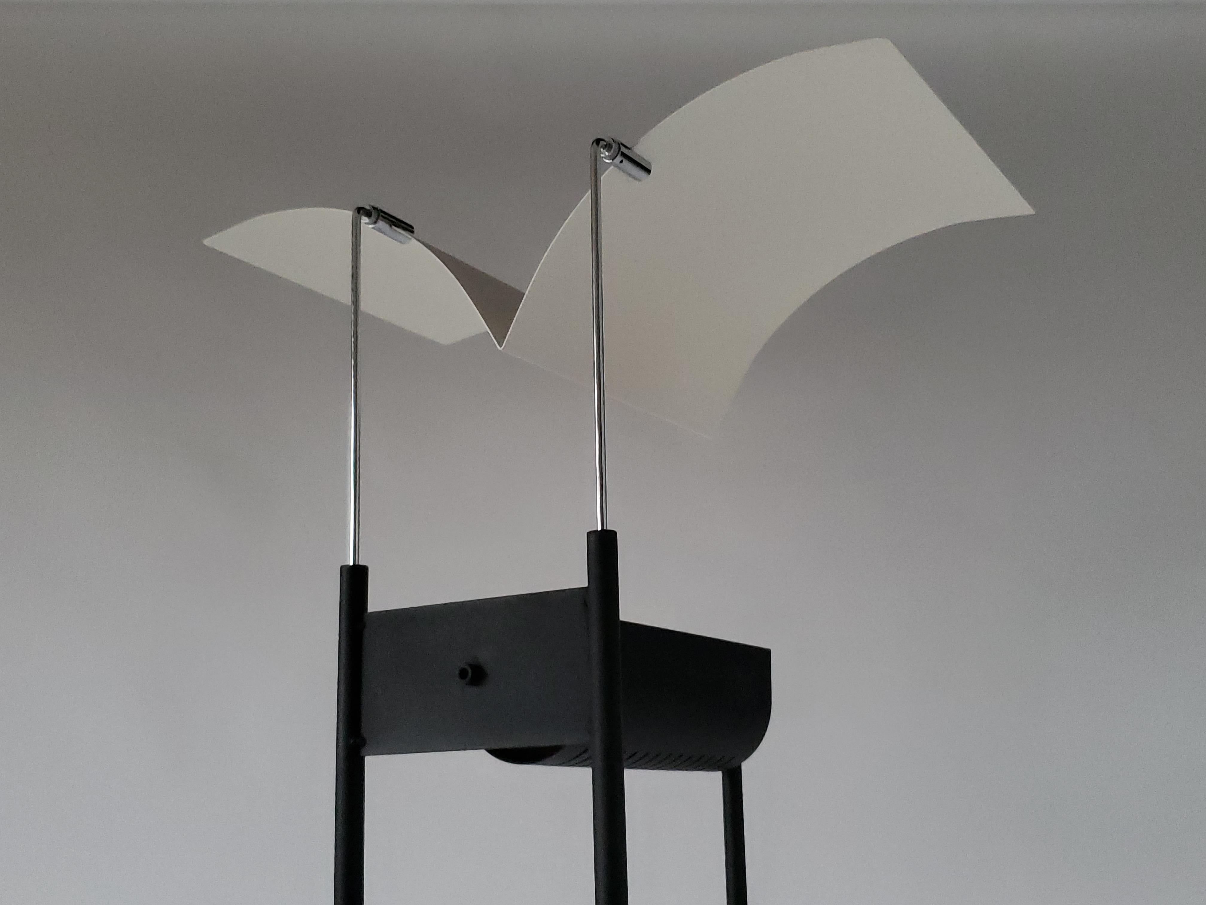 Late 20th Century 1980s Tall Halogen Floor Lamp 'Bird in Flight', Italy