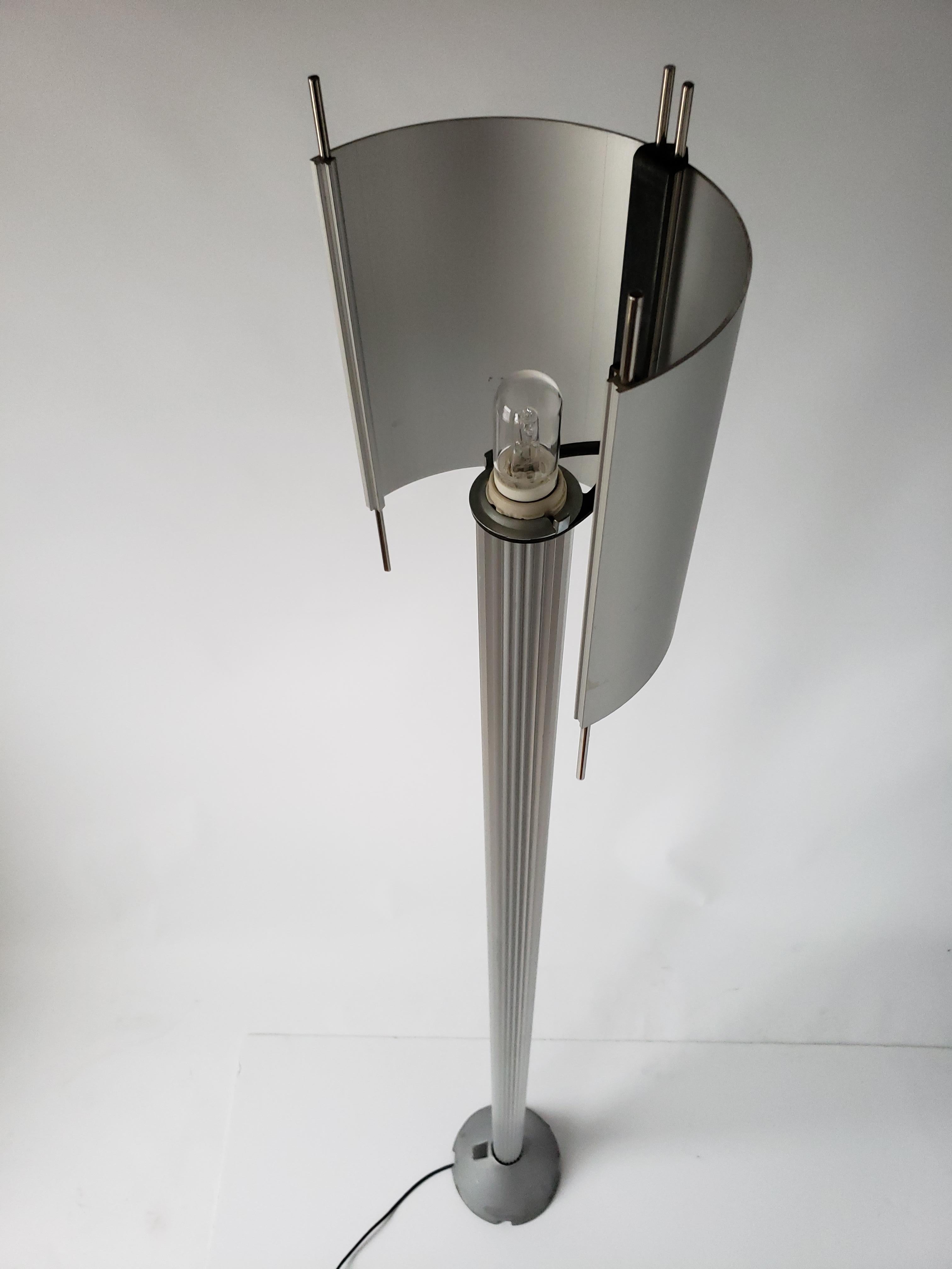 Aluminum 1980s Tall Halogen Floor Lamp 'Copernicus' from Koch & Lowy, USA