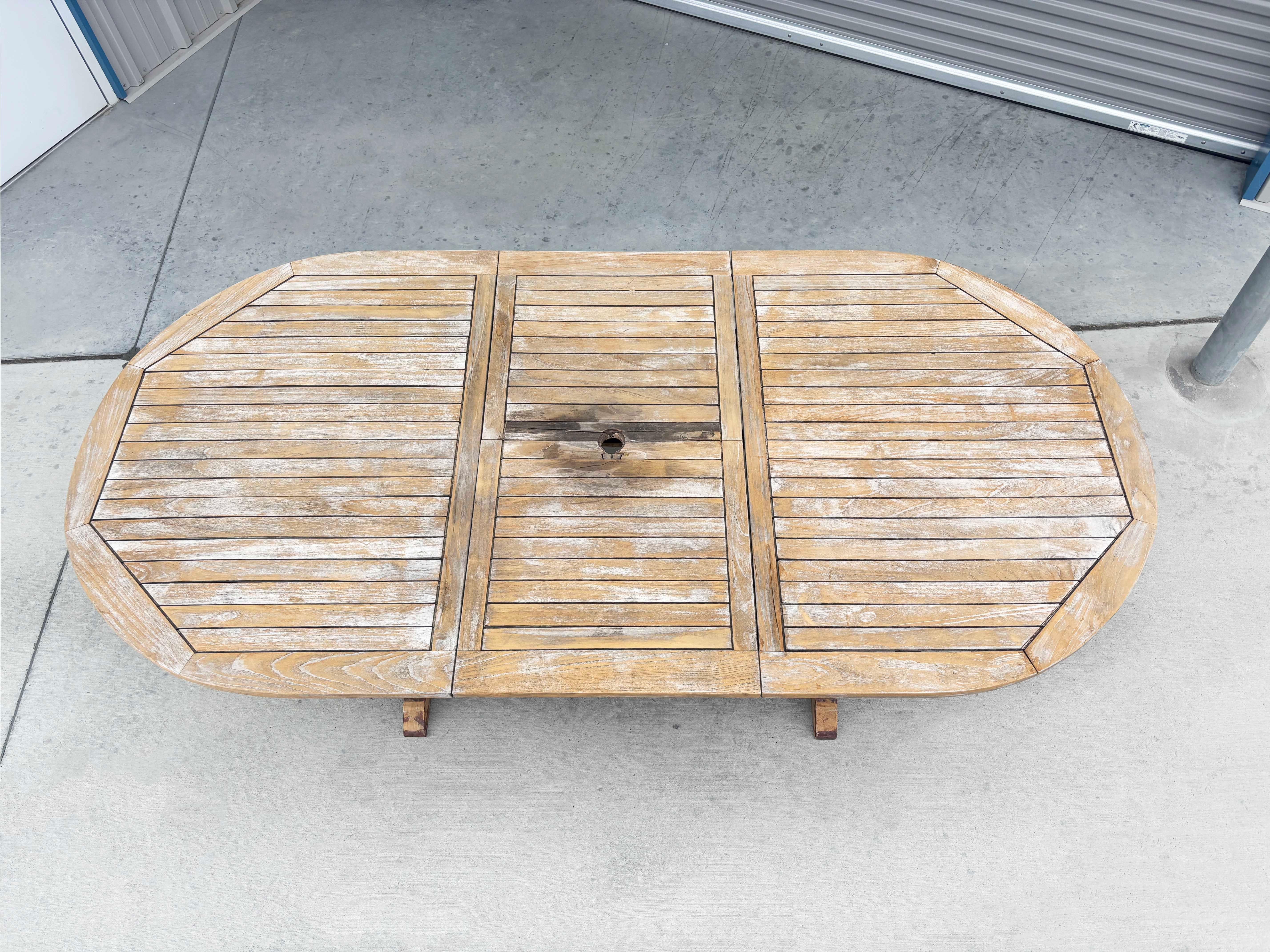 1980s Teak Patio Dining Table & 8 Chairs 8