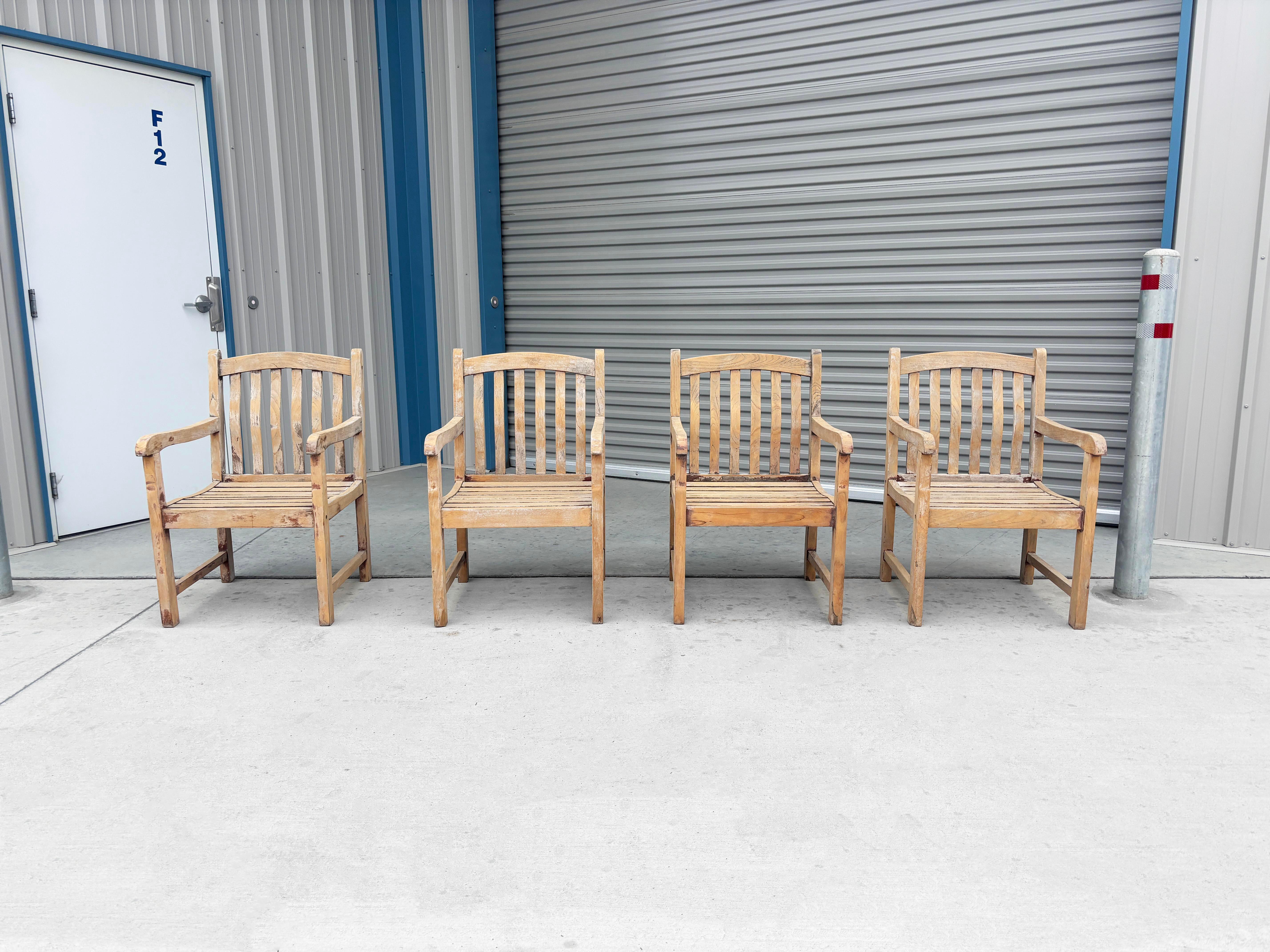 1980s Teak Patio Dining Table & 8 Chairs 2