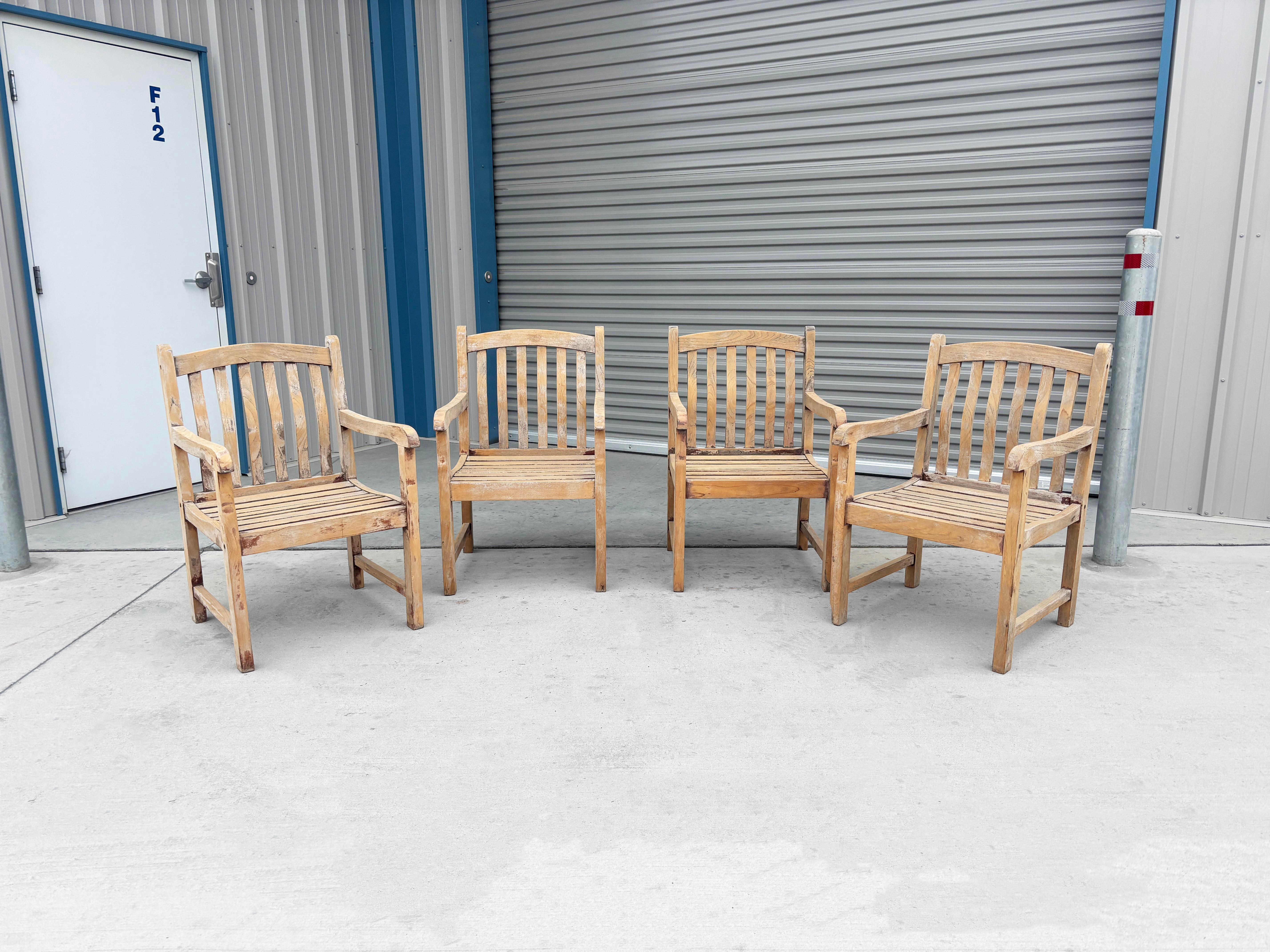 1980s Teak Patio Dining Table & 8 Chairs 3
