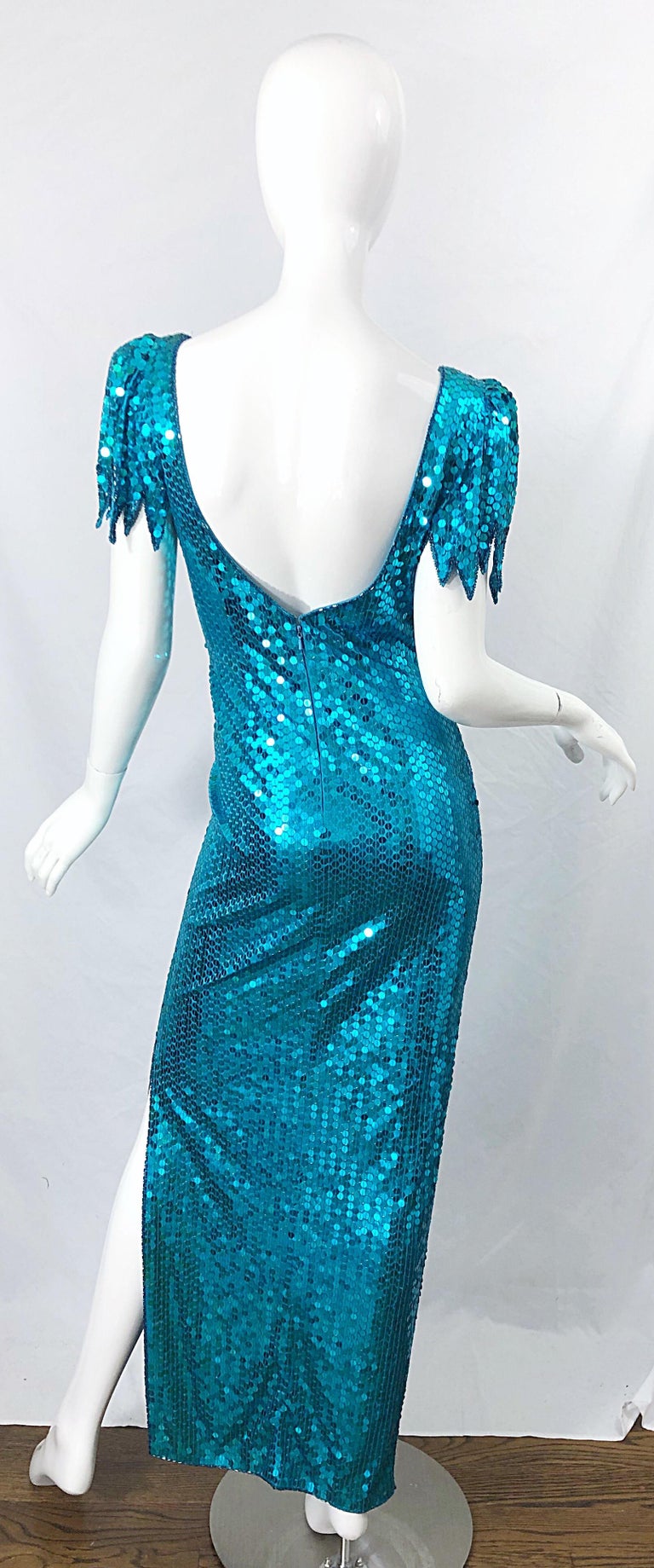 1980s Ted Lapidus Size 8 Turquoise Blue Avant Garde Sequined Vintage 80s  Gown For Sale at 1stDibs | vintage turquoise dress, 80s blue dress, 80's  gown