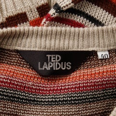 Ted Lapidus, maglia oversize vintage degli anni '80, con scollo a V geometrico, o maglione
