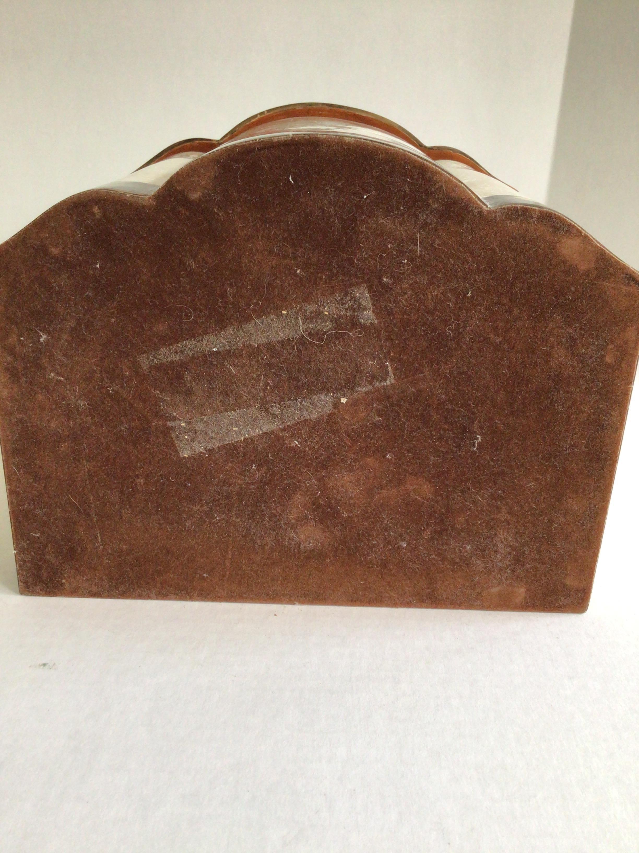 1980s Tesellated Stone and Brass Inlayed Tall Box For Sale 5