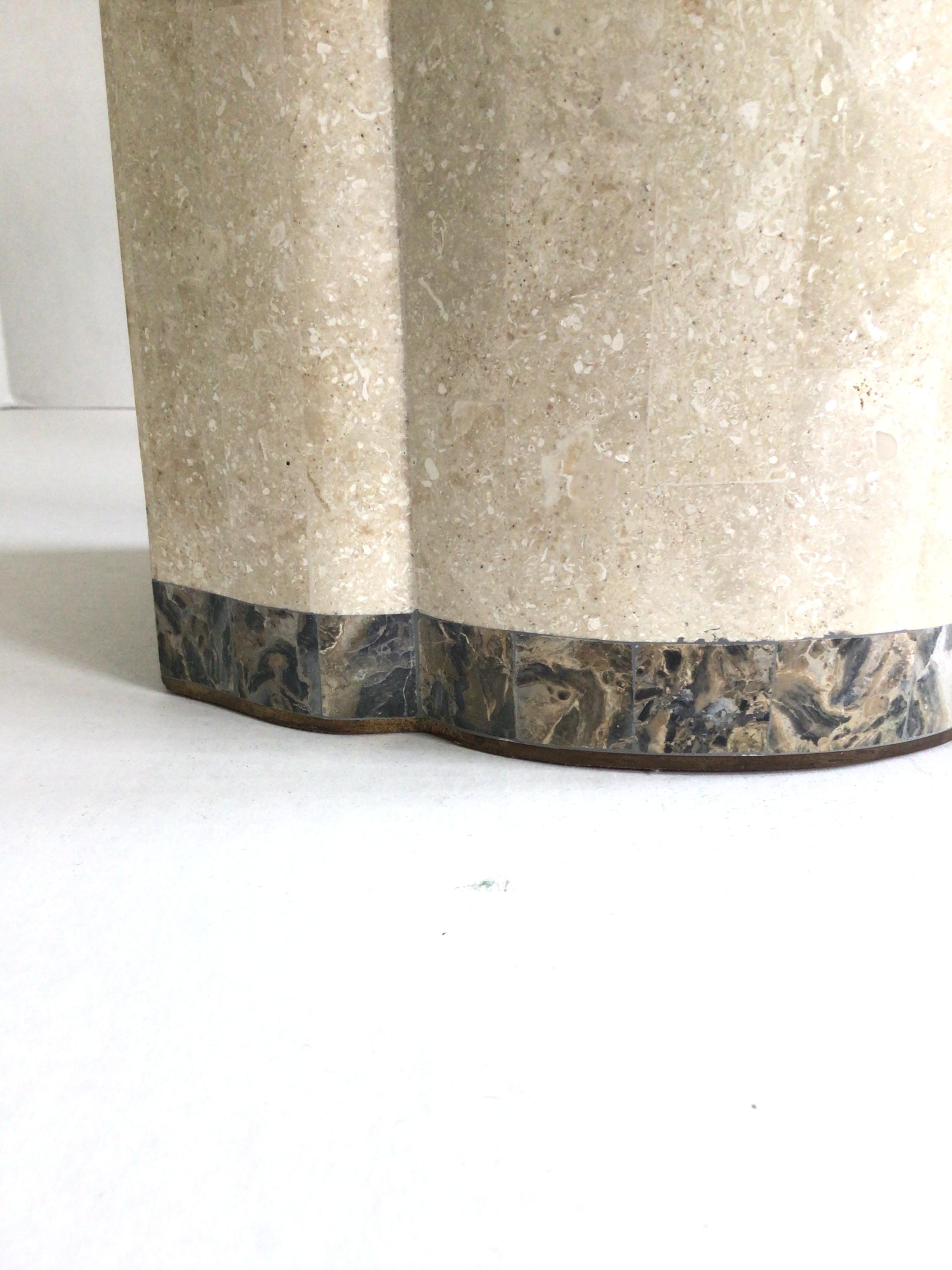 1980s Tesellated Stone and Brass Inlayed Tall Box For Sale 3