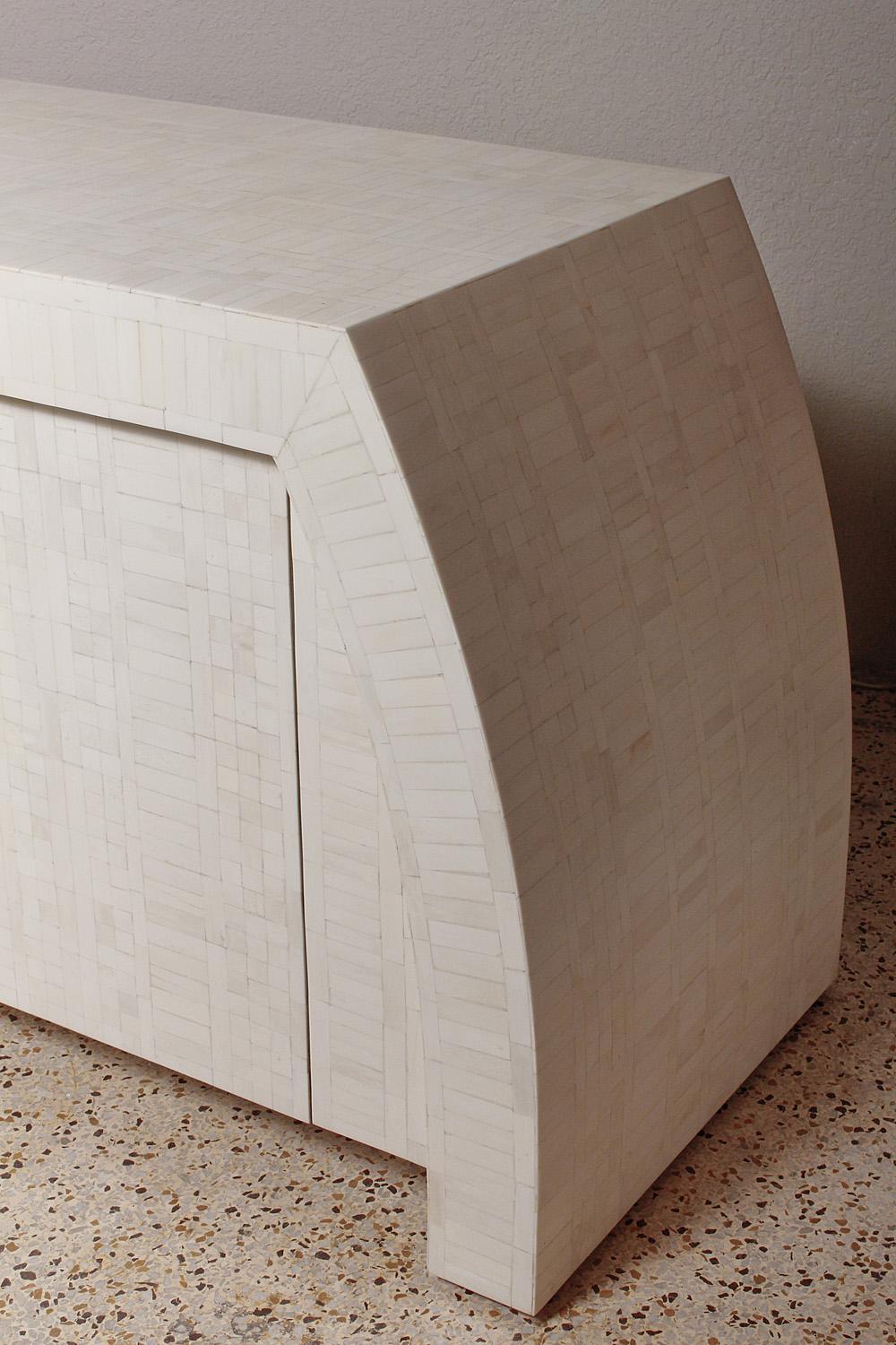 Hand-Crafted 1980s Tessellated Bone Credenza by Enrique Garces, Colombia