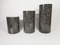 1980s Tessellated Lacquer Faux Marble Graduated Pedestals, Set of 3