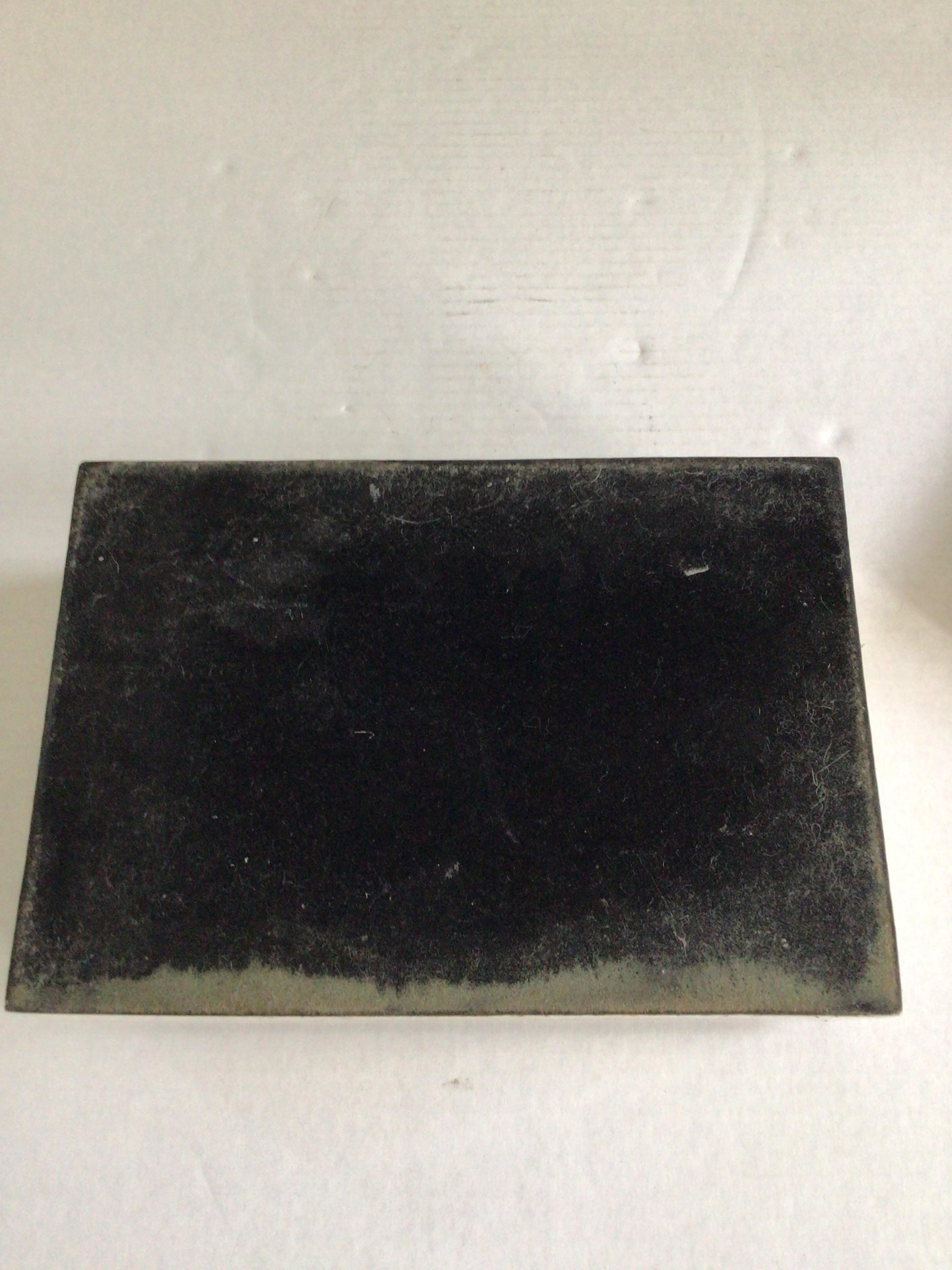 1980s Tessellated Stone Box with Black Tessellated Stone Inset For Sale 4