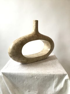 1980s Tessellated Stone Oval Vase