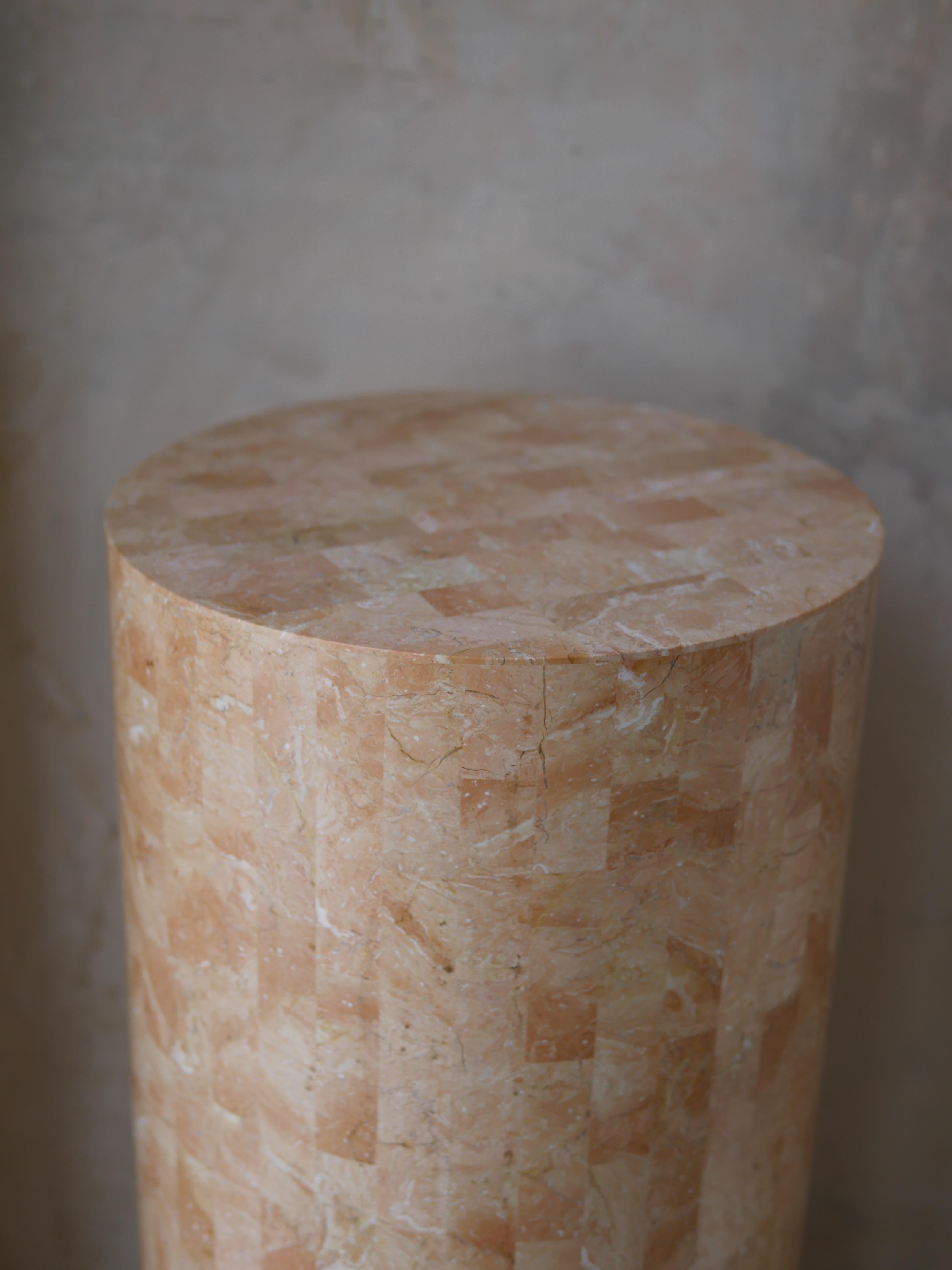 Post-Modern 1980s Tessellated Stone Pedestal by Casa Bique For Sale