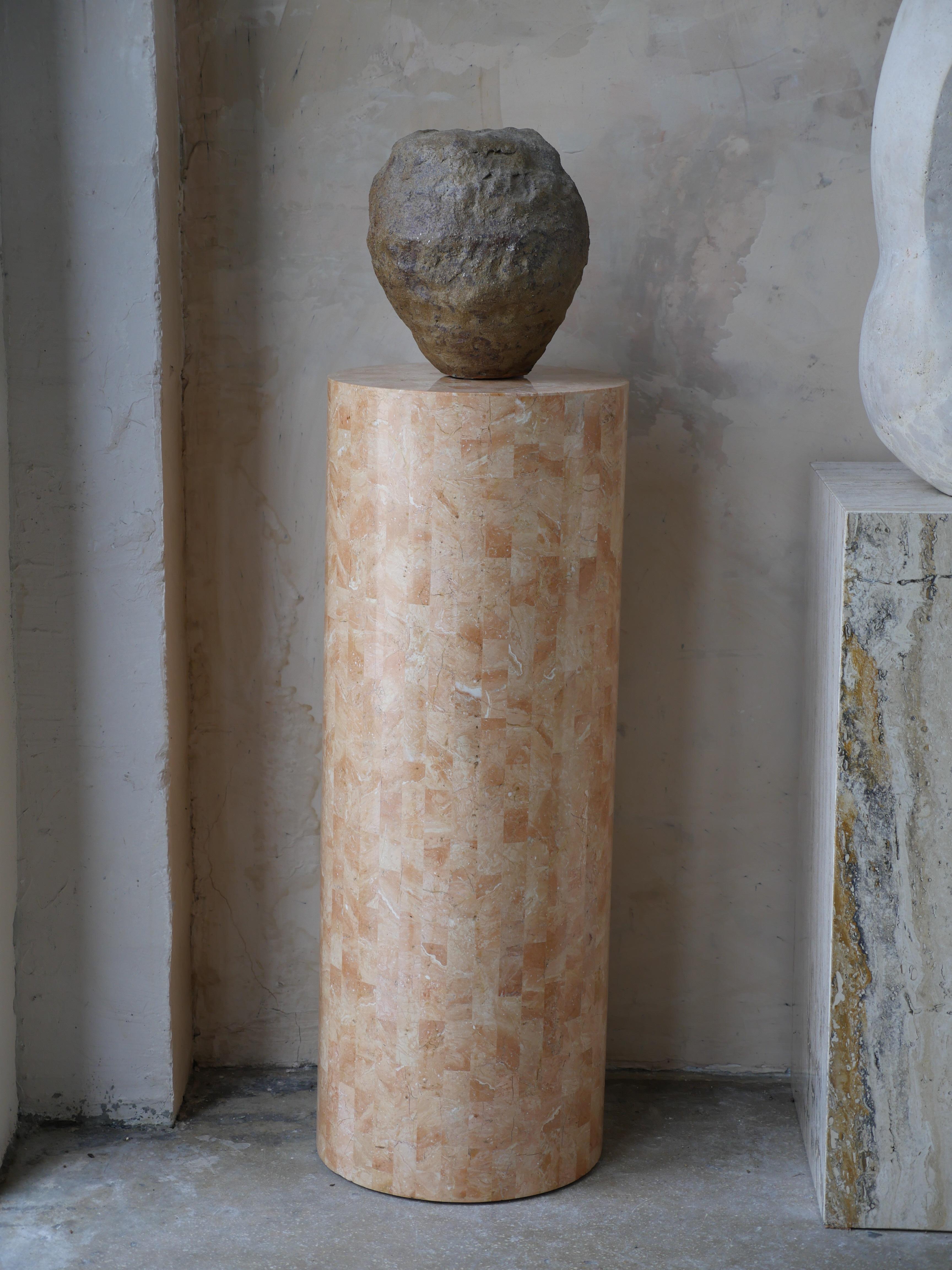 1980s Tessellated Stone Pedestal by Casa Bique In Good Condition For Sale In Miami, FL