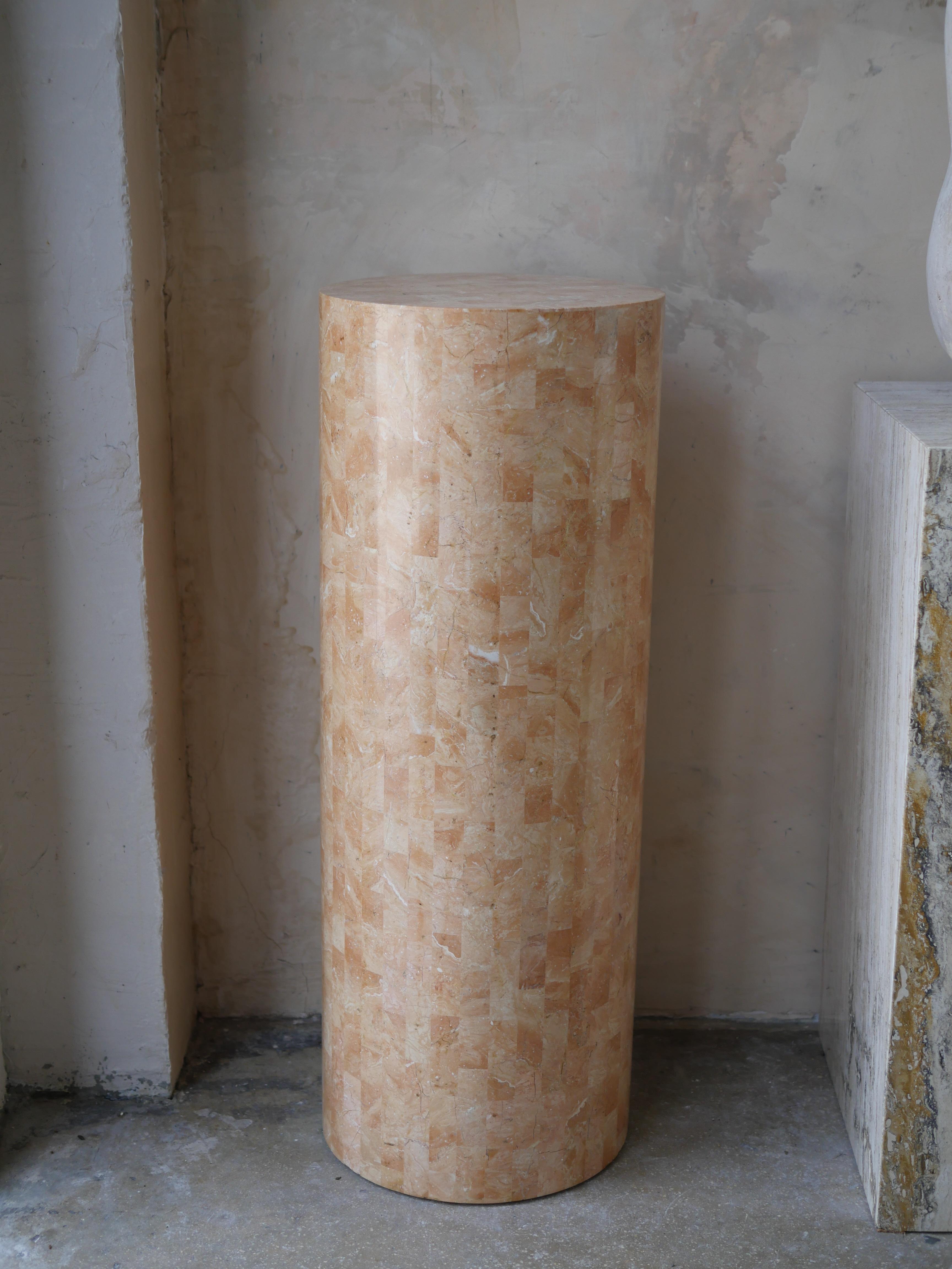 Late 20th Century 1980s Tessellated Stone Pedestal by Casa Bique For Sale