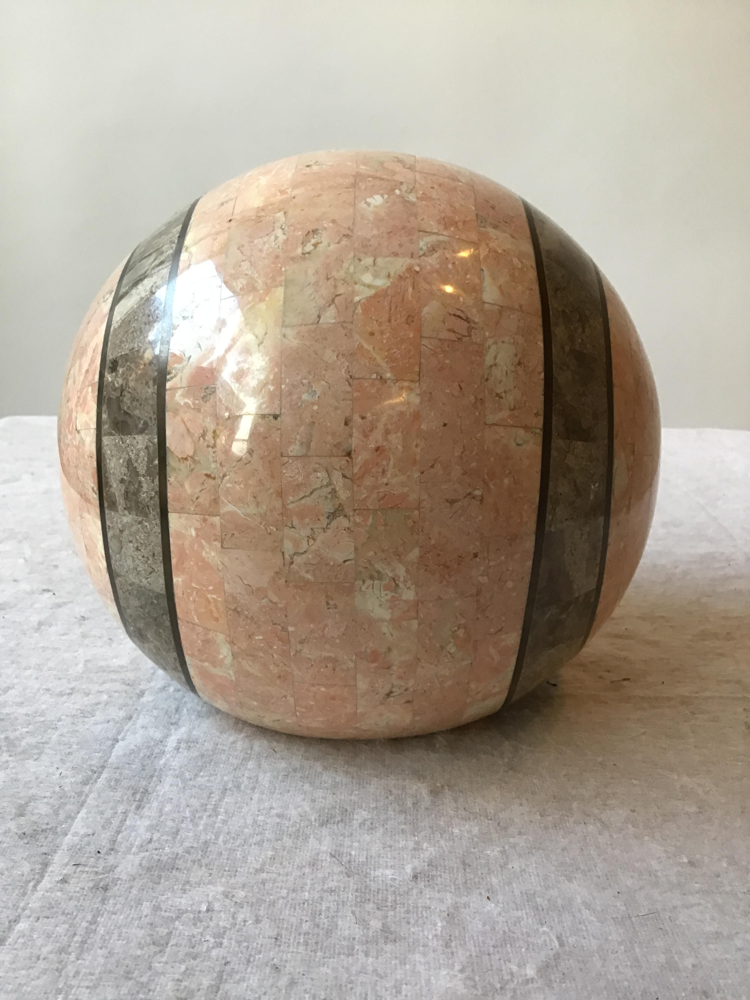 1980s Tessellated stone sphere.
