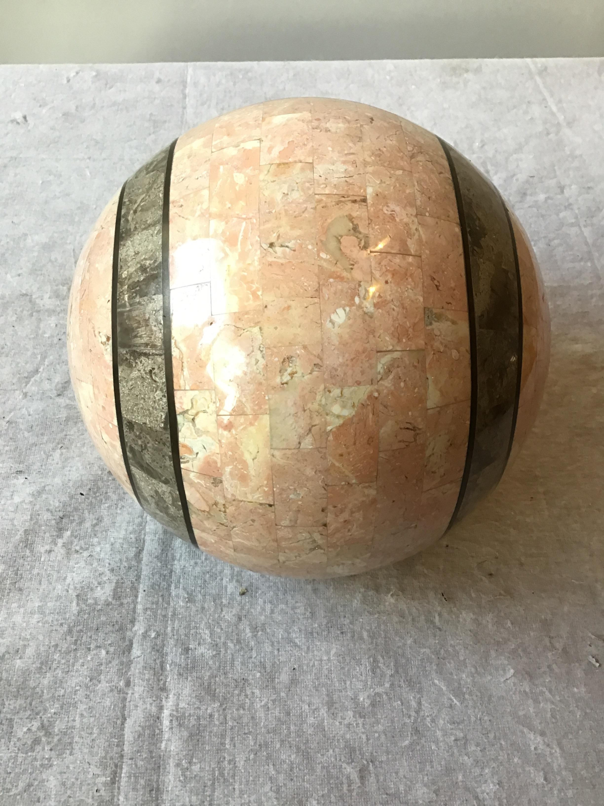 1980s Tessellated Stone Sphere For Sale 2