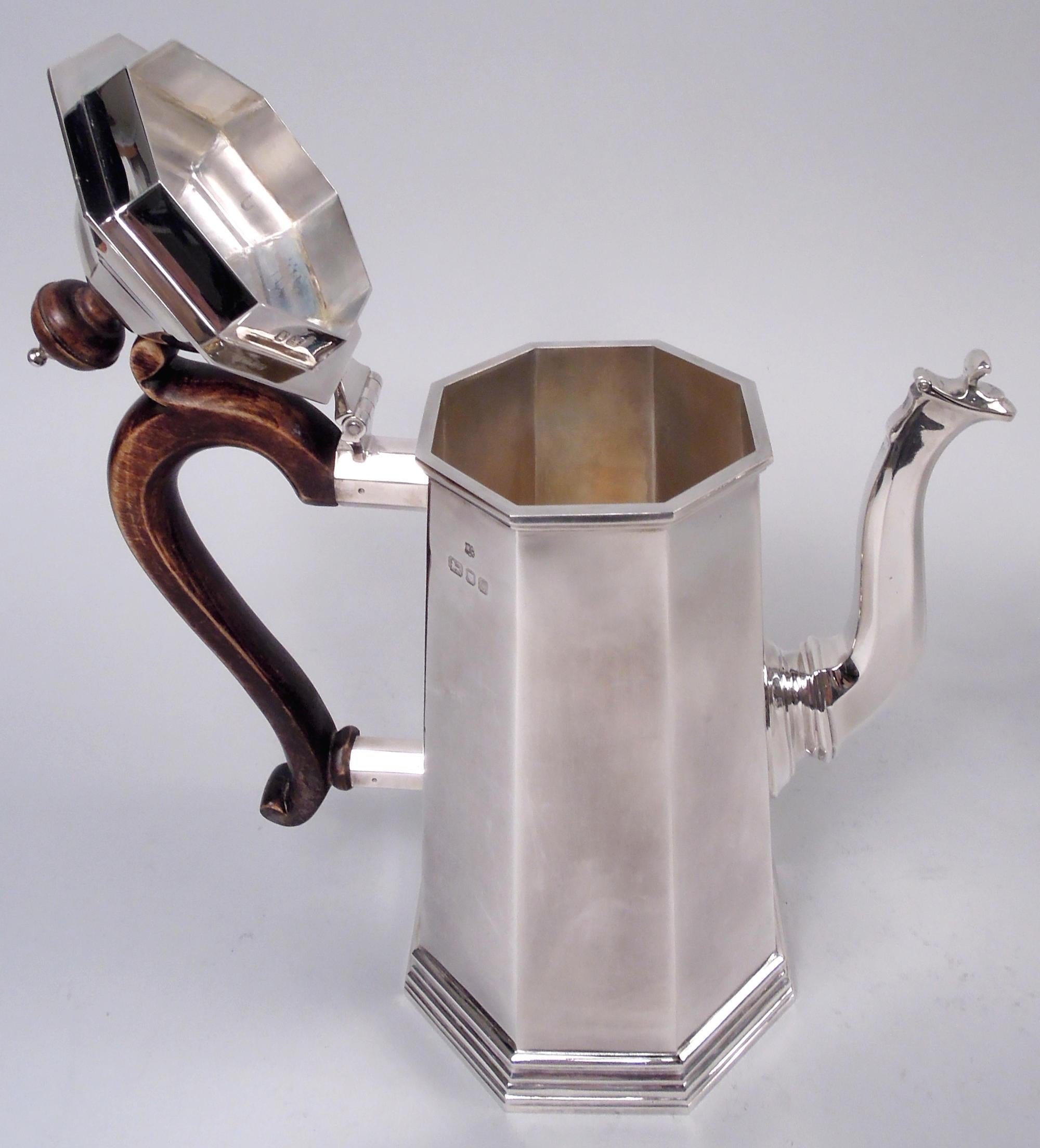 British 1980s Thatcher-Era Return-to-Tradition English Georgian Coffee Set For Sale