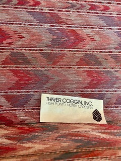 1980s Thayer Coggin Waterfall Zig Zag Pattern Upholstered Ottomans - a Pair