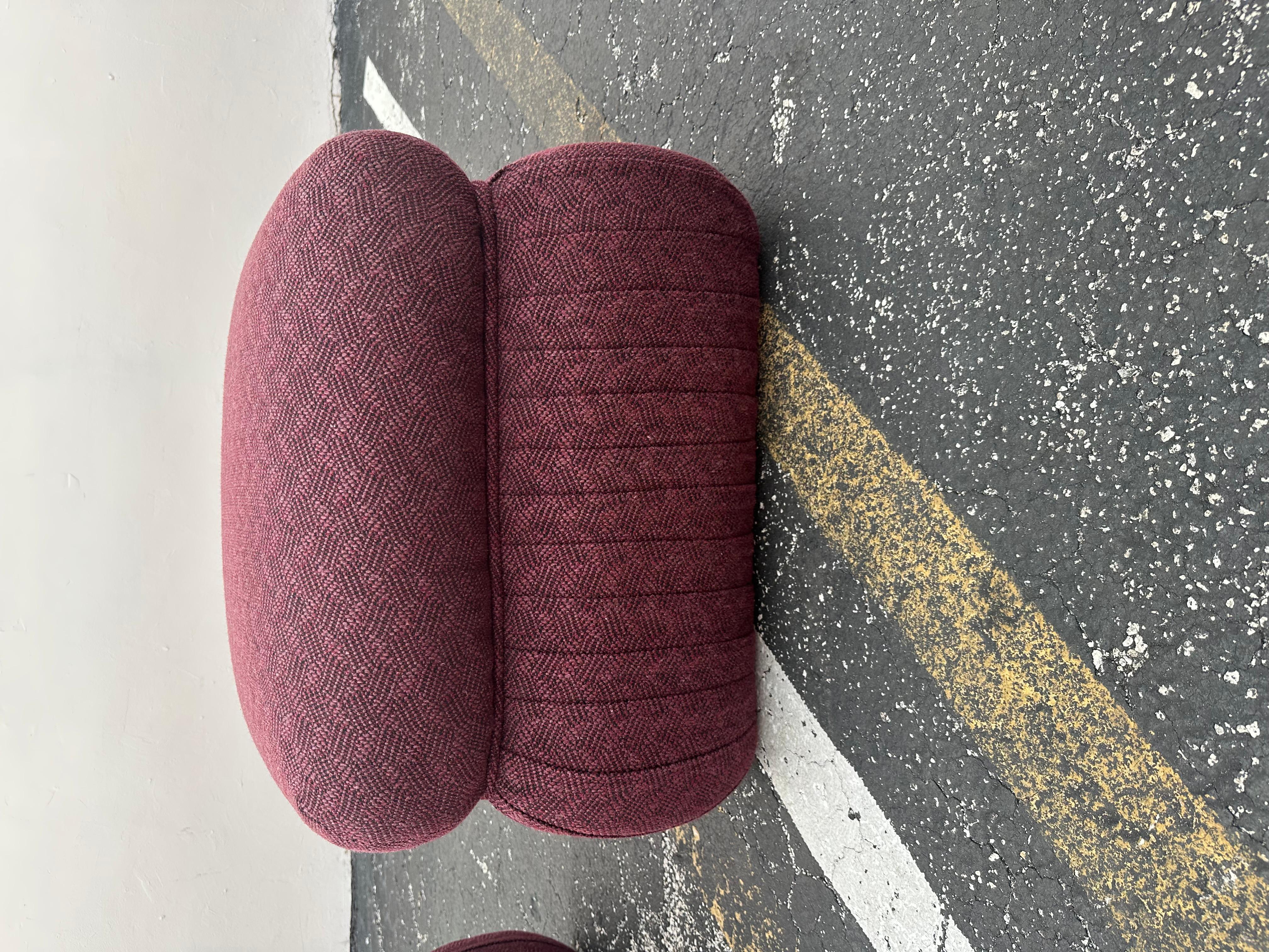 1980s Thayor Post Modern Violet Pleated Ottomans, Set of 2 For Sale 6