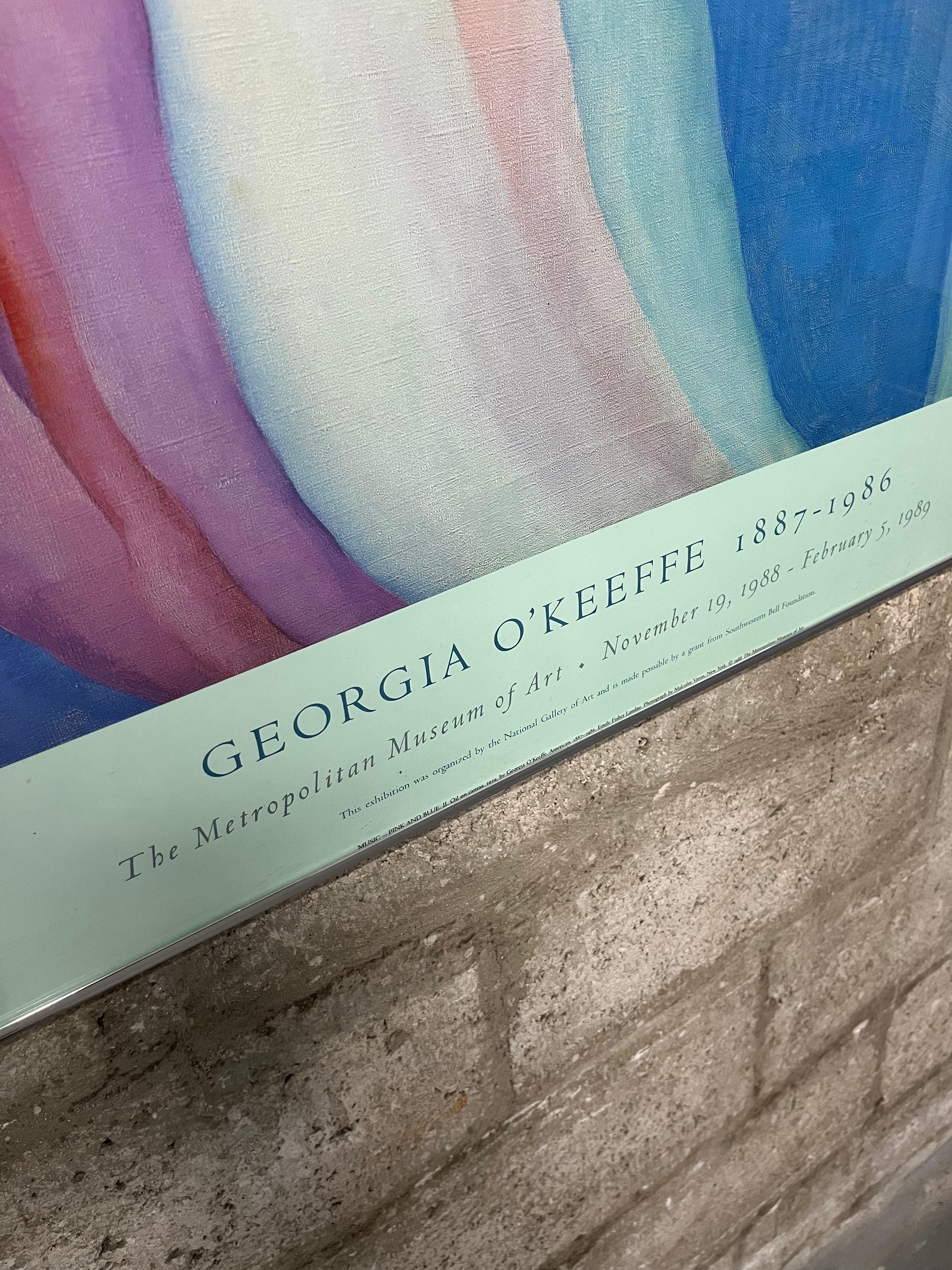 1980's The Metropolitan Museum Of Art Georgia O'Keeffe Framed Exhibition Poster. For Sale 5