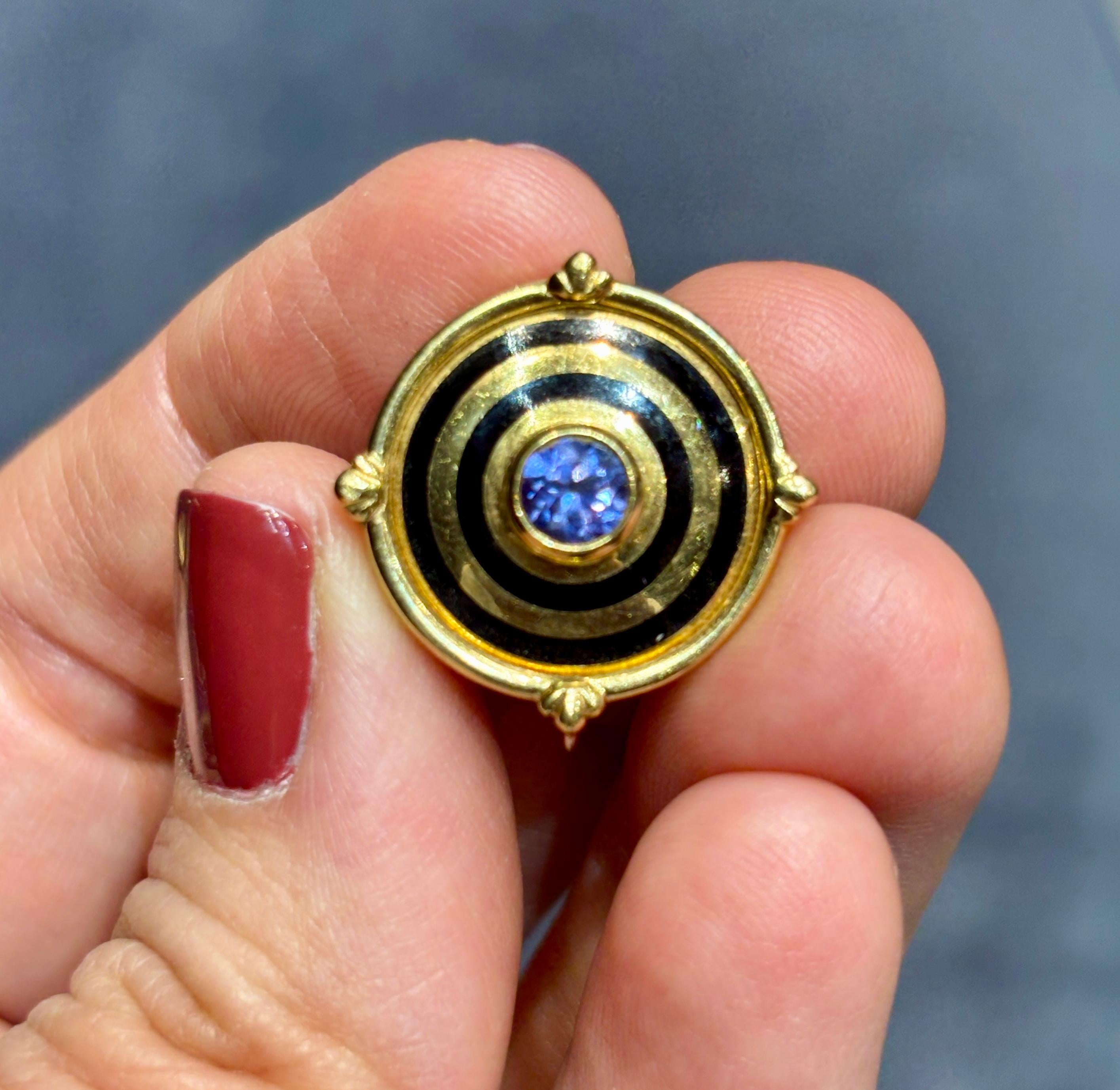 Taglio rotondo Orecchini Theo Fennell anni '80 in oro 18k e tanzanite in vendita