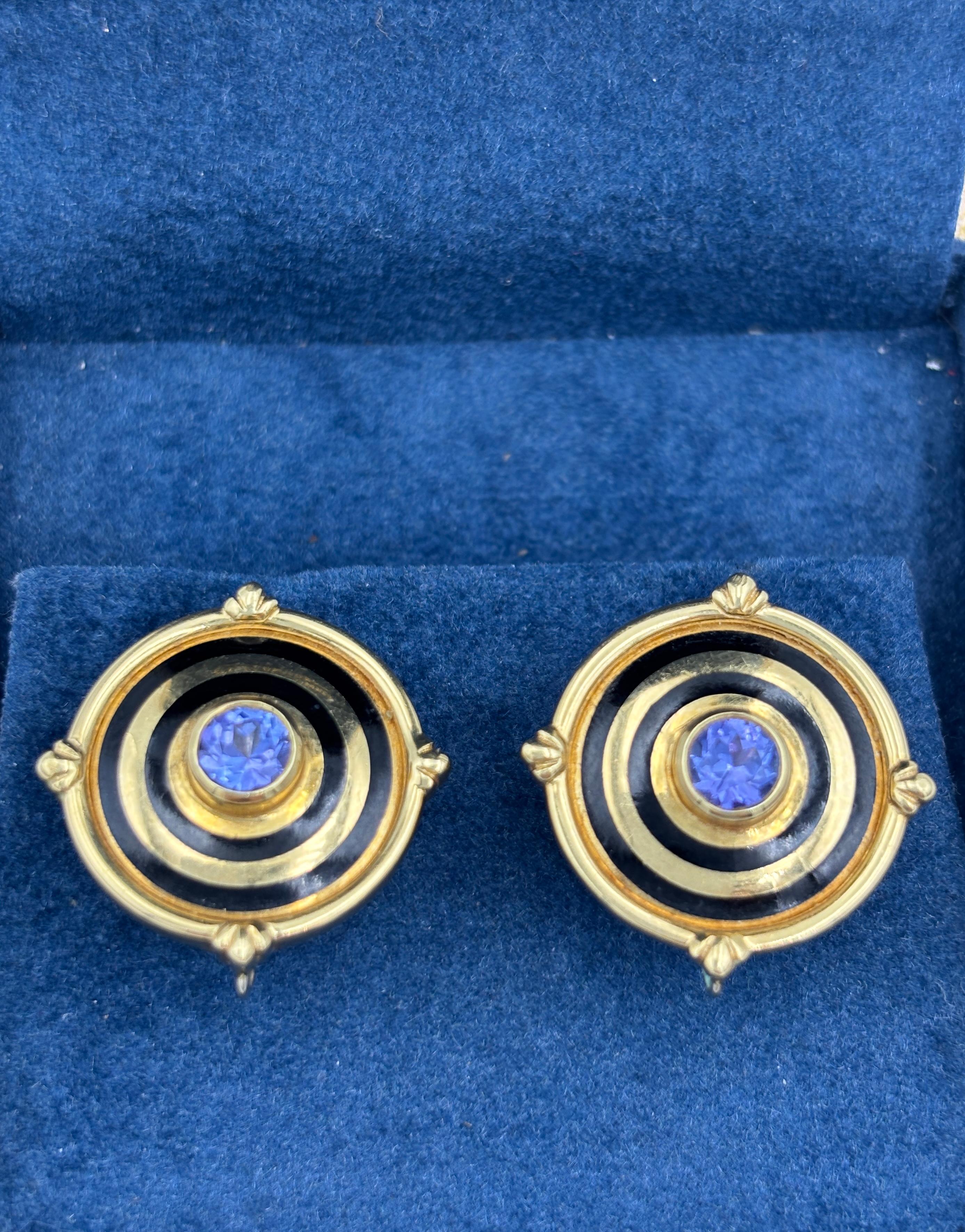 Orecchini Theo Fennell anni '80 in oro 18k e tanzanite in vendita 1