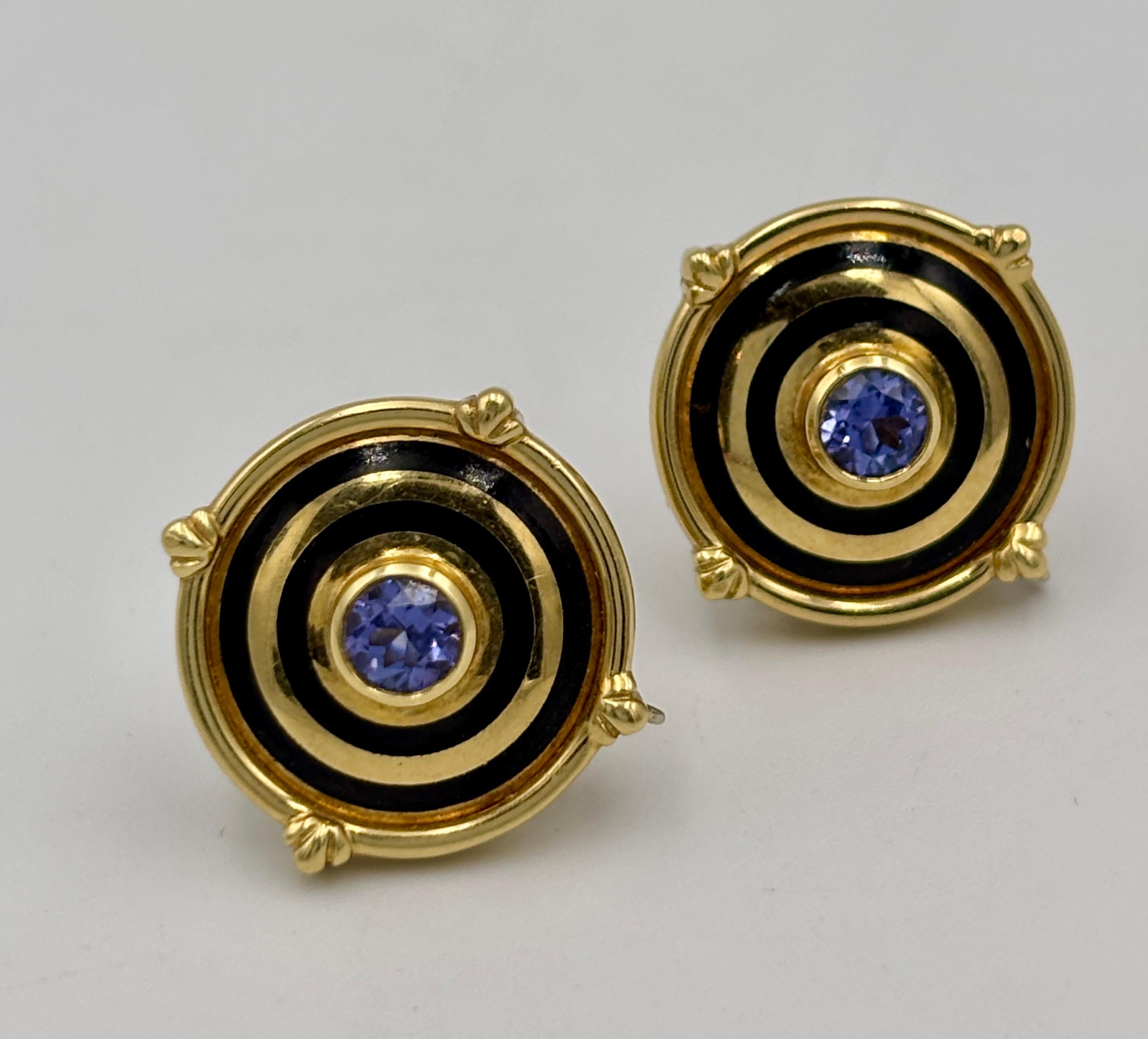 Orecchini Theo Fennell anni '80 in oro 18k e tanzanite in vendita 2