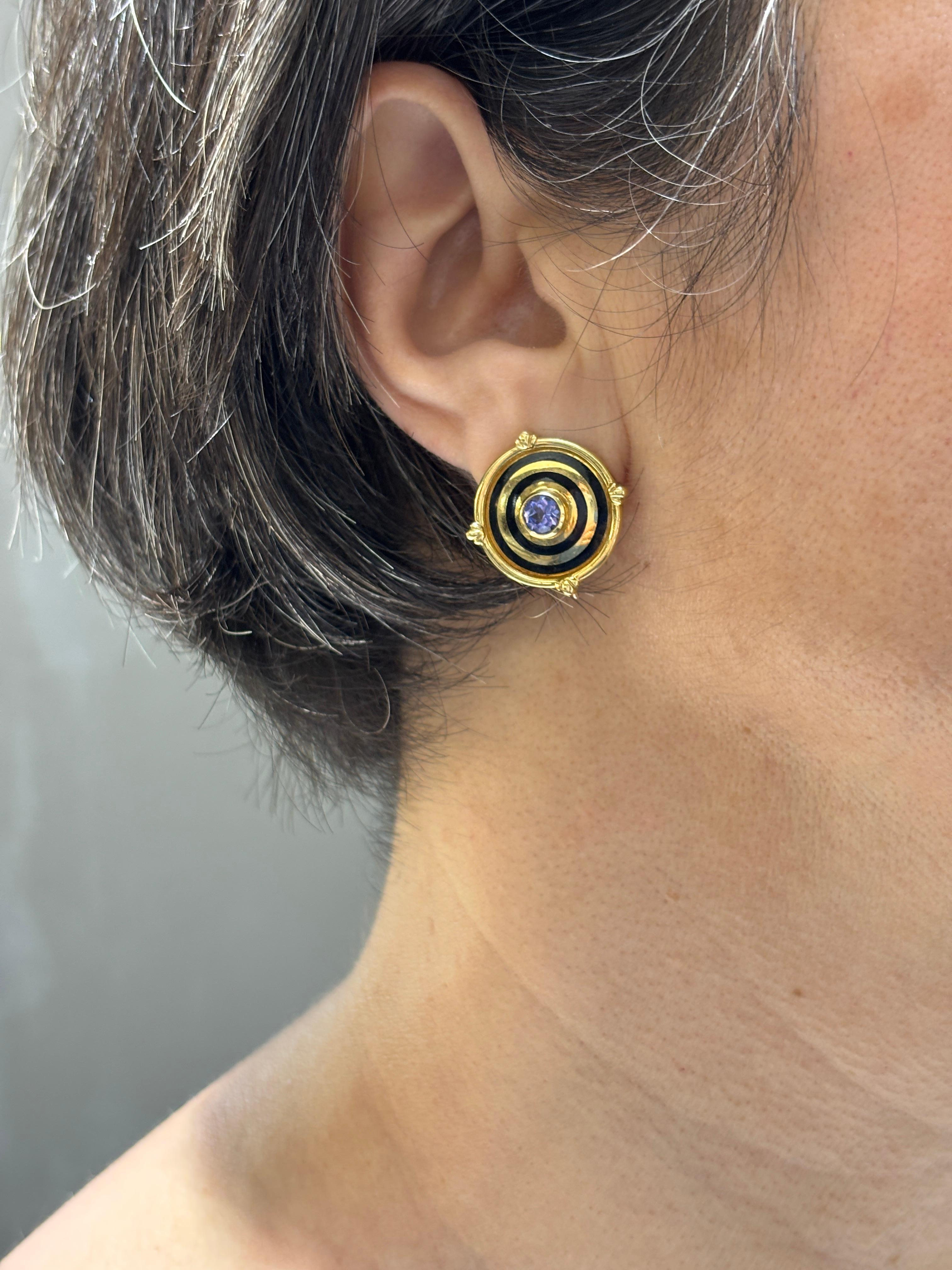 Orecchini Theo Fennell anni '80 in oro 18k e tanzanite in vendita 3