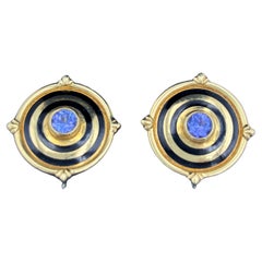 1980s Theo Fennell 18k gold and tanzanite earrings