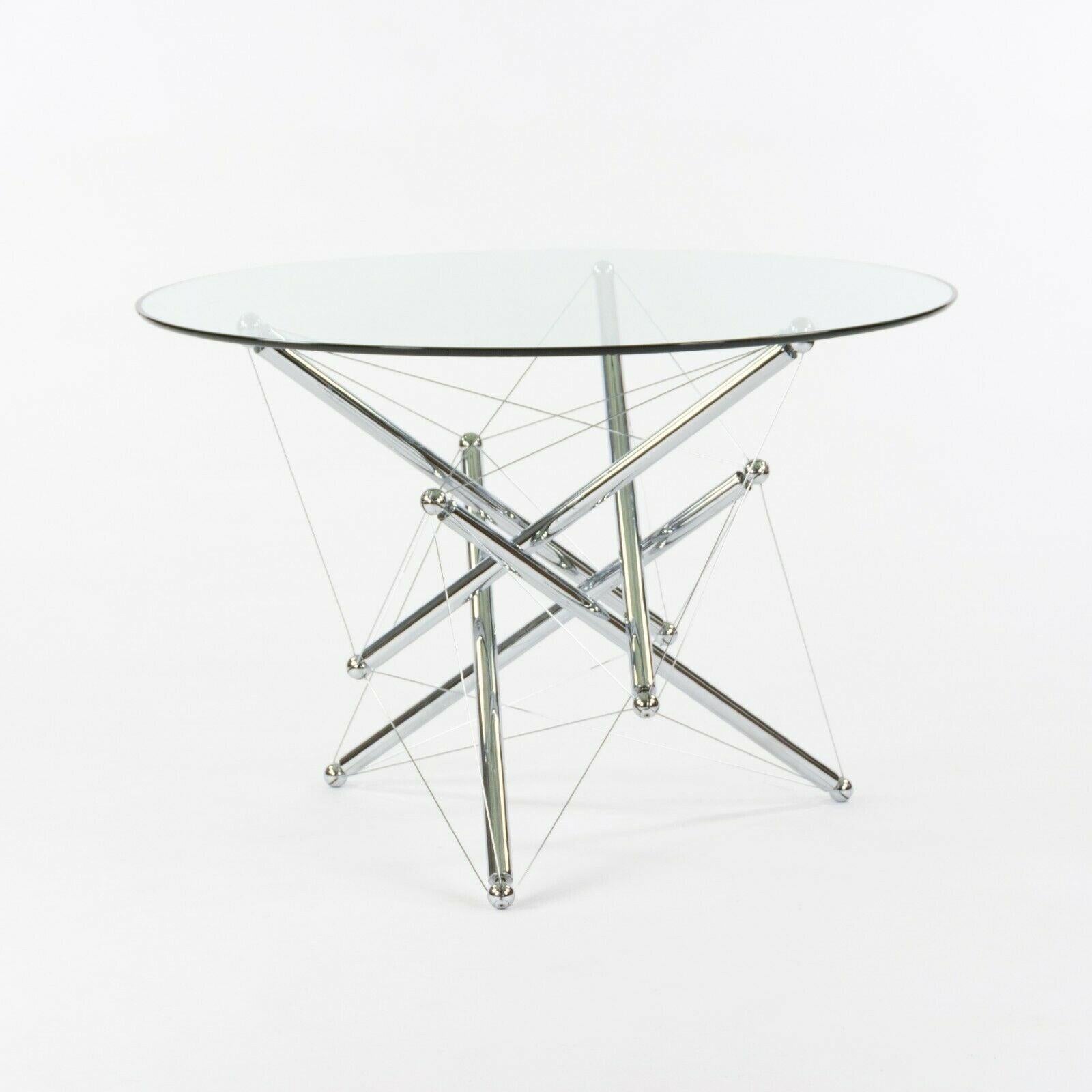 Moderne Table de salle à manger en acier chromé Tensegrity Theodore Waddell pour Cassina 714 des années 1980 en vente