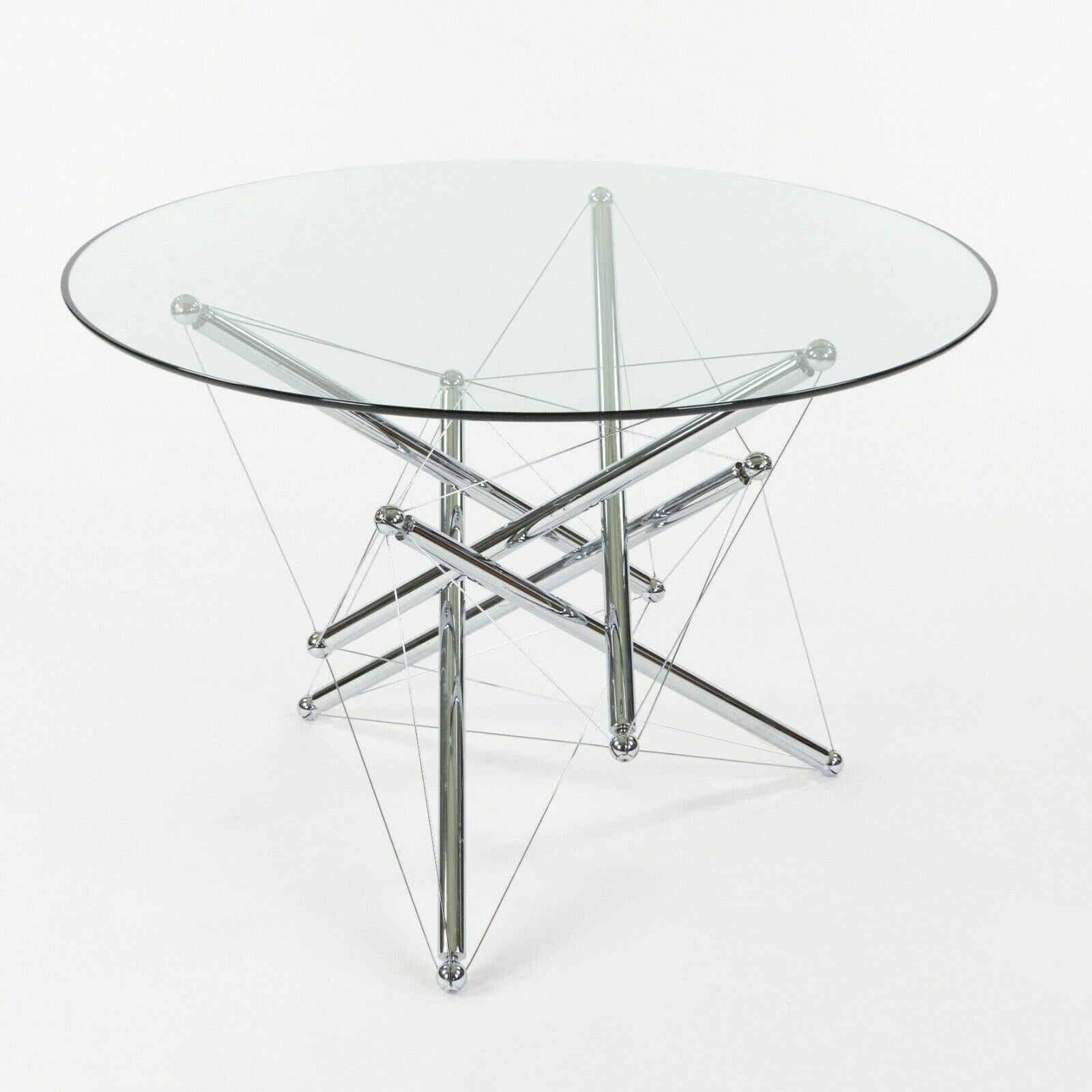 Italian 1980s Theodore Waddell for Cassina 714 Tensegrity Chromed Steel Dining Table For Sale