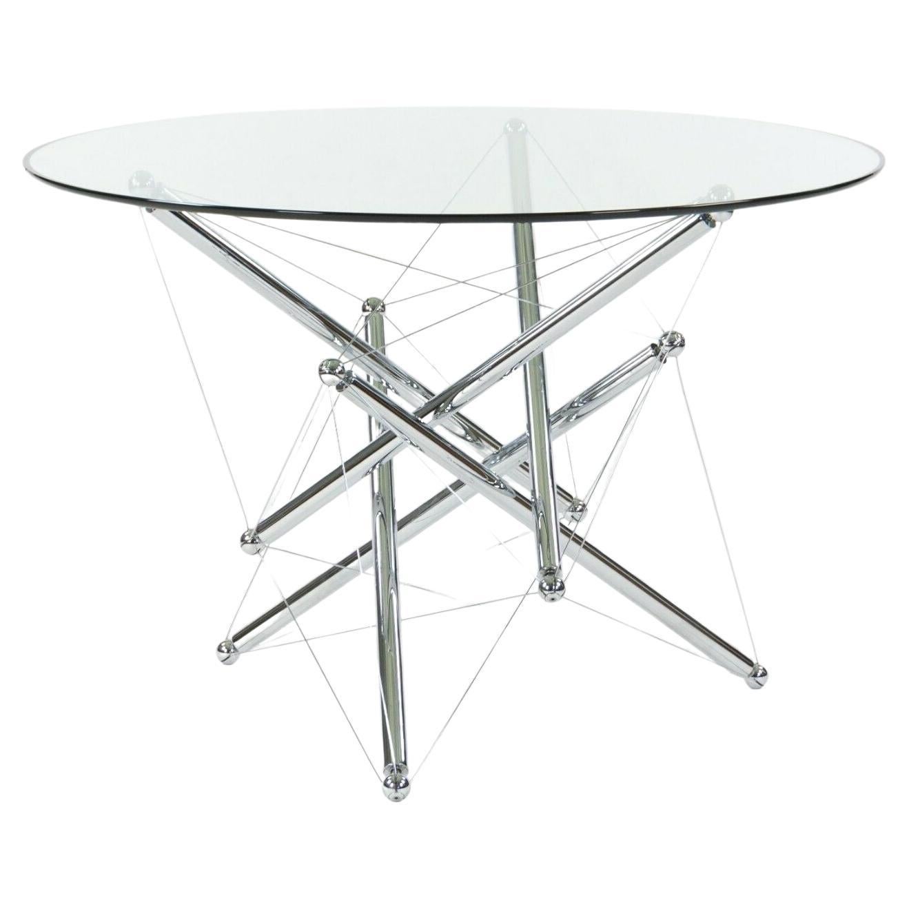 1980s Theodore Waddell for Cassina 714 Tensegrity Chromed Steel Dining Table